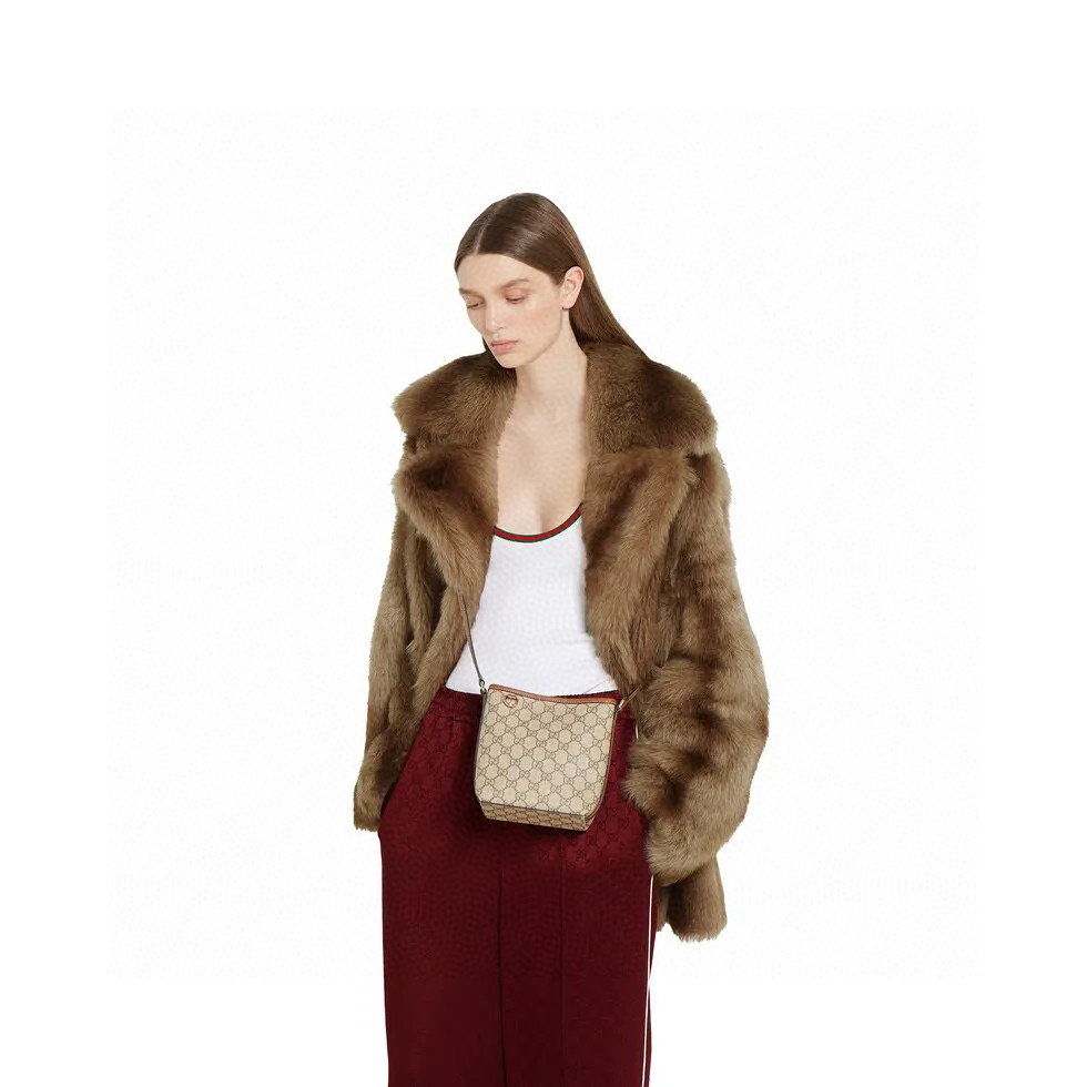 GUCCI 구찌 GG Emblem 시리즈 섬유 슬림 버킷백 3