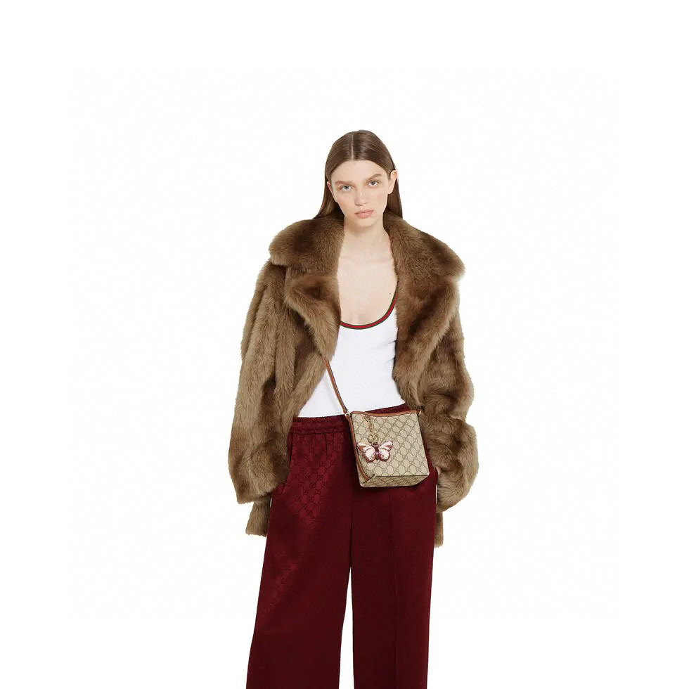 GUCCI 구찌 GG Emblem 시리즈 섬유 슬림 버킷백 4