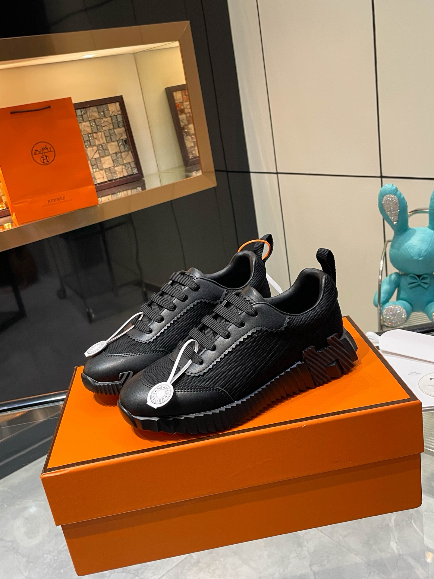 HERMES 에르메스 바운싱 핑크 스니커즈 7