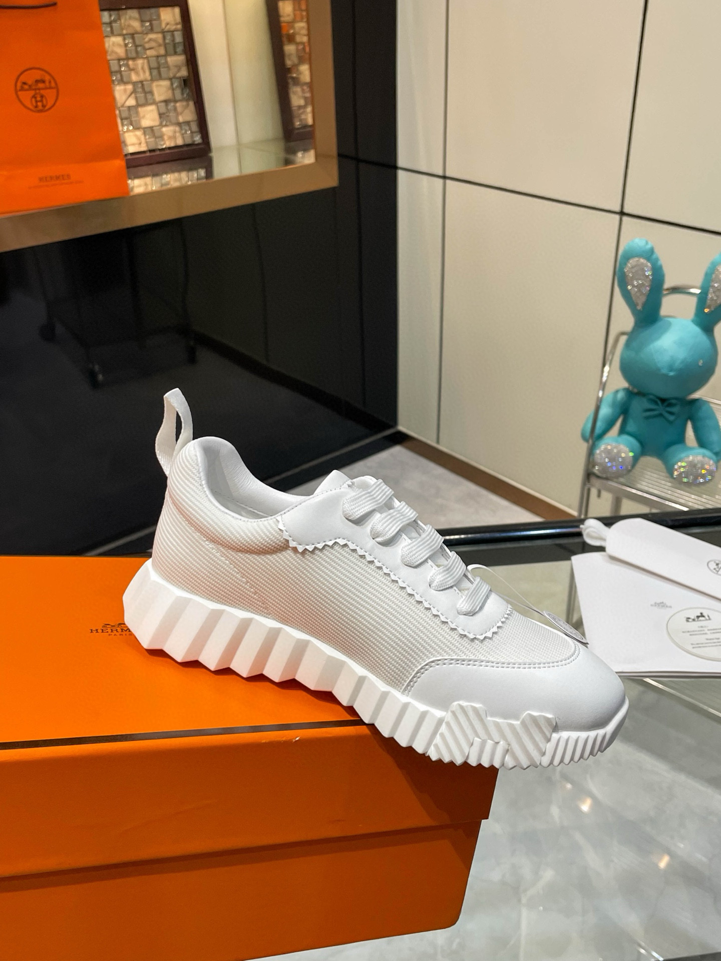 HERMES 에르메스 바운싱 핑크 스니커즈 9