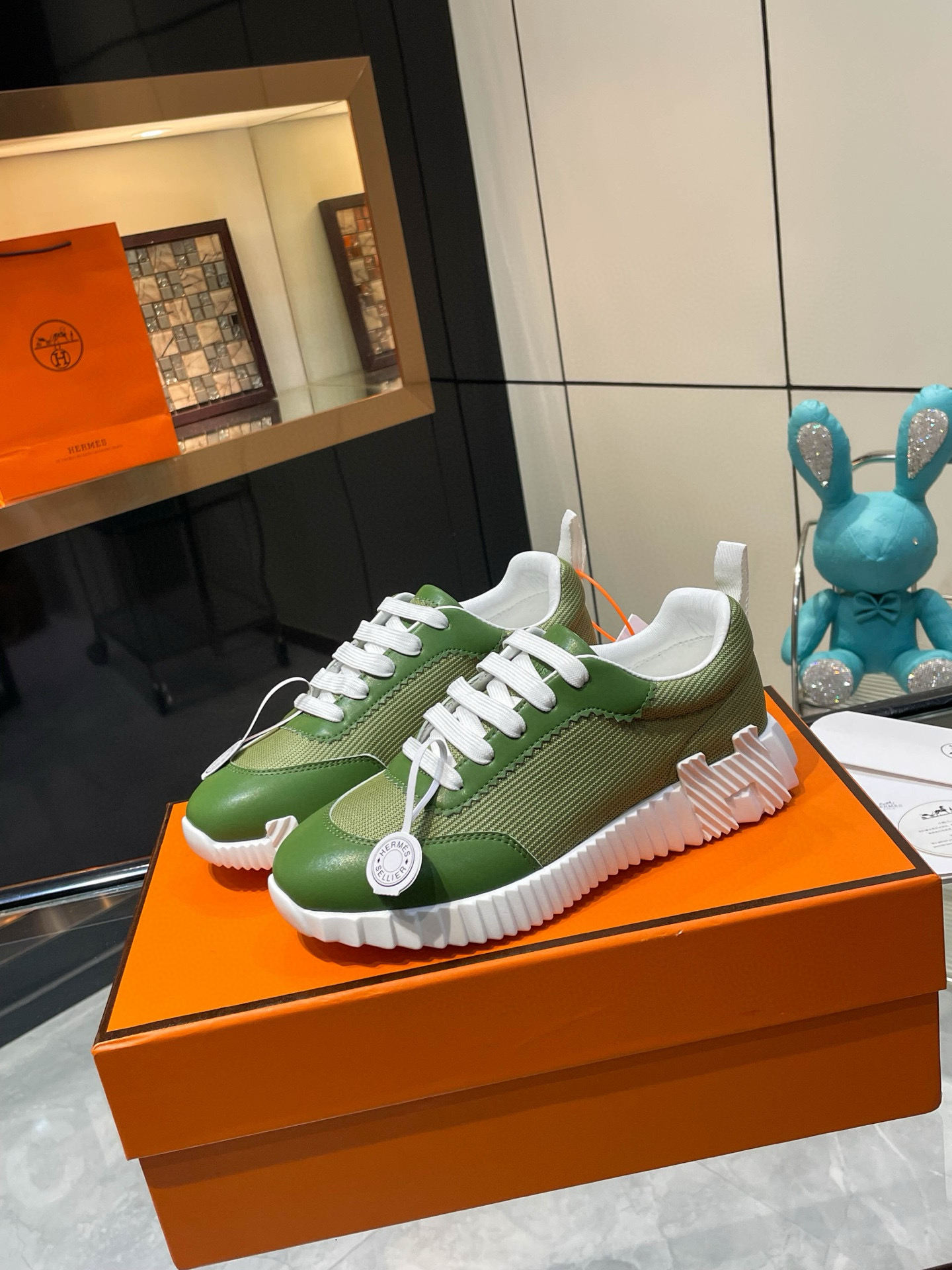 HERMES 에르메스 바운싱 핑크 스니커즈 7