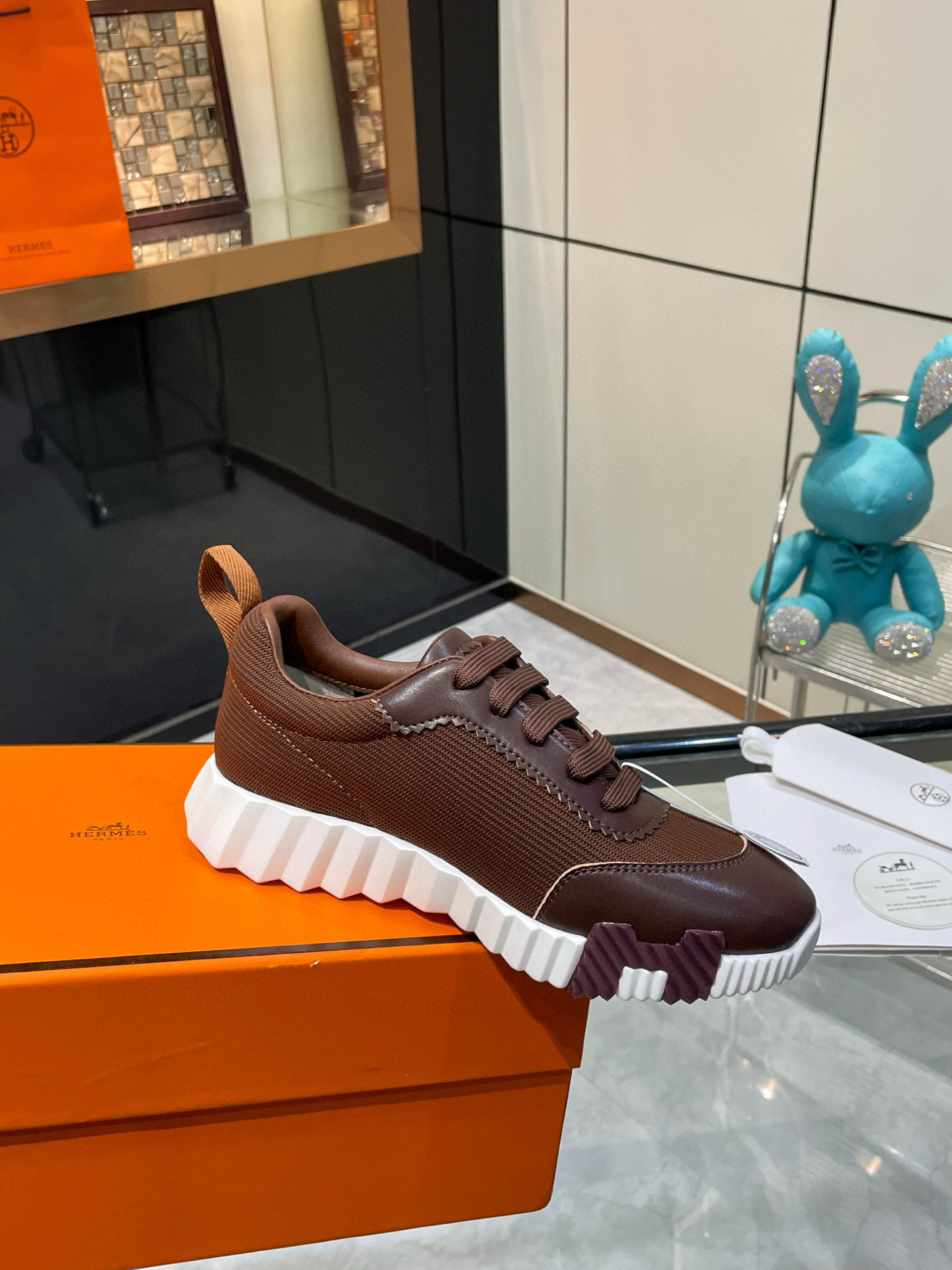 HERMES 에르메스 바운싱 핑크 스니커즈 9