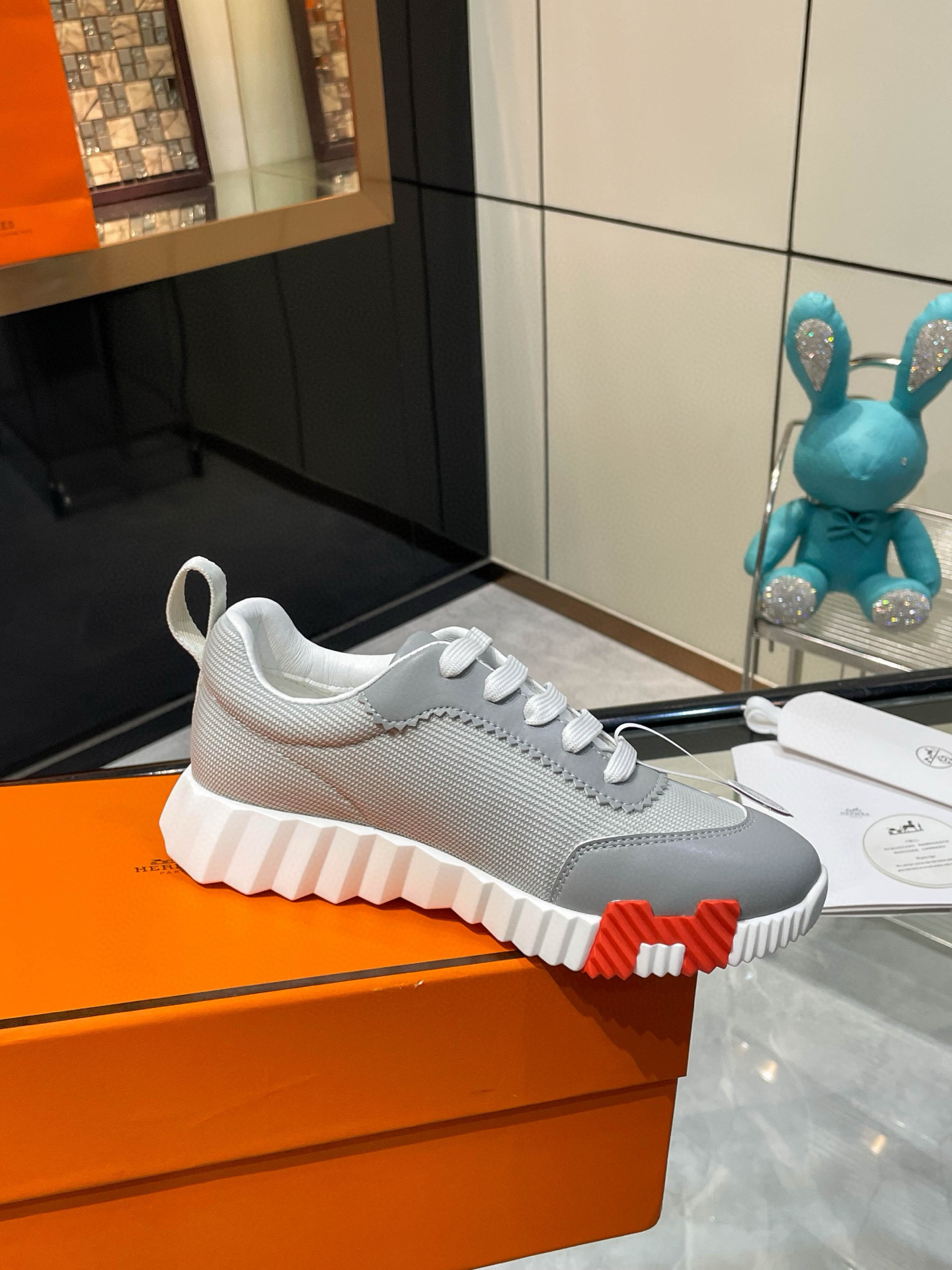 HERMES 에르메스 바운싱 핑크 스니커즈 9