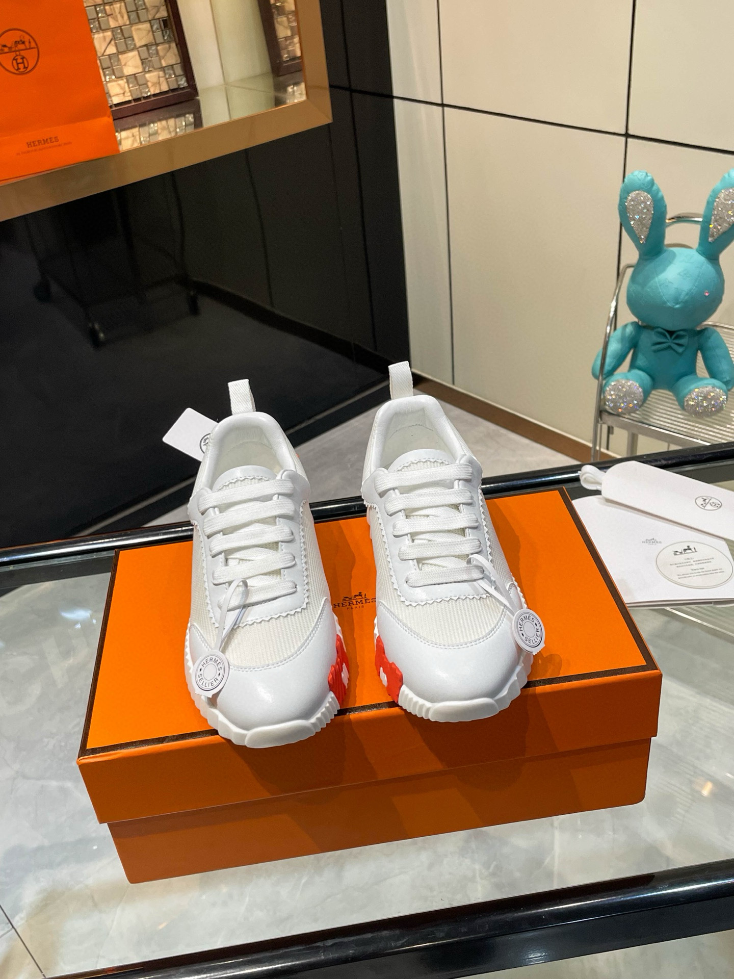 HERMES 에르메스 바운싱 핑크 스니커즈 6