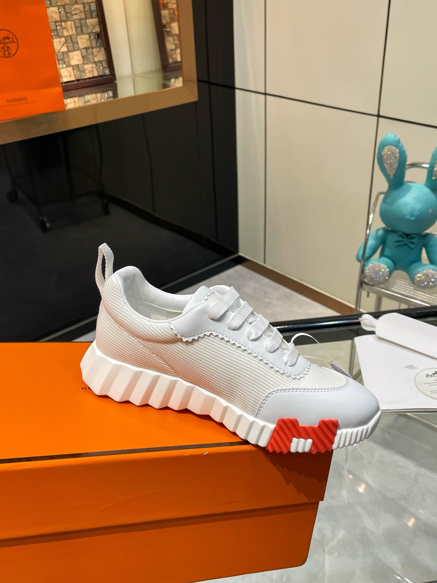 HERMES 에르메스 바운싱 핑크 스니커즈 9