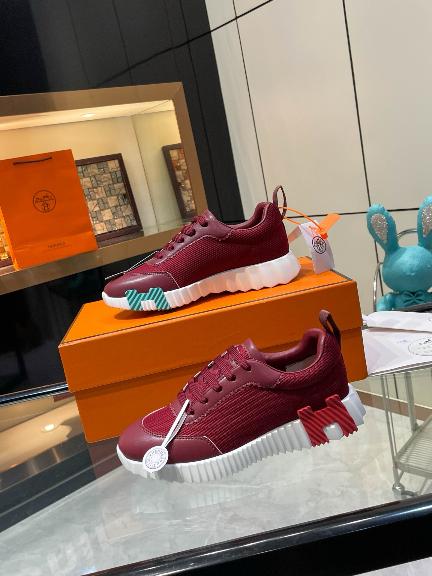 HERMES 에르메스 바운싱 핑크 스니커즈 5