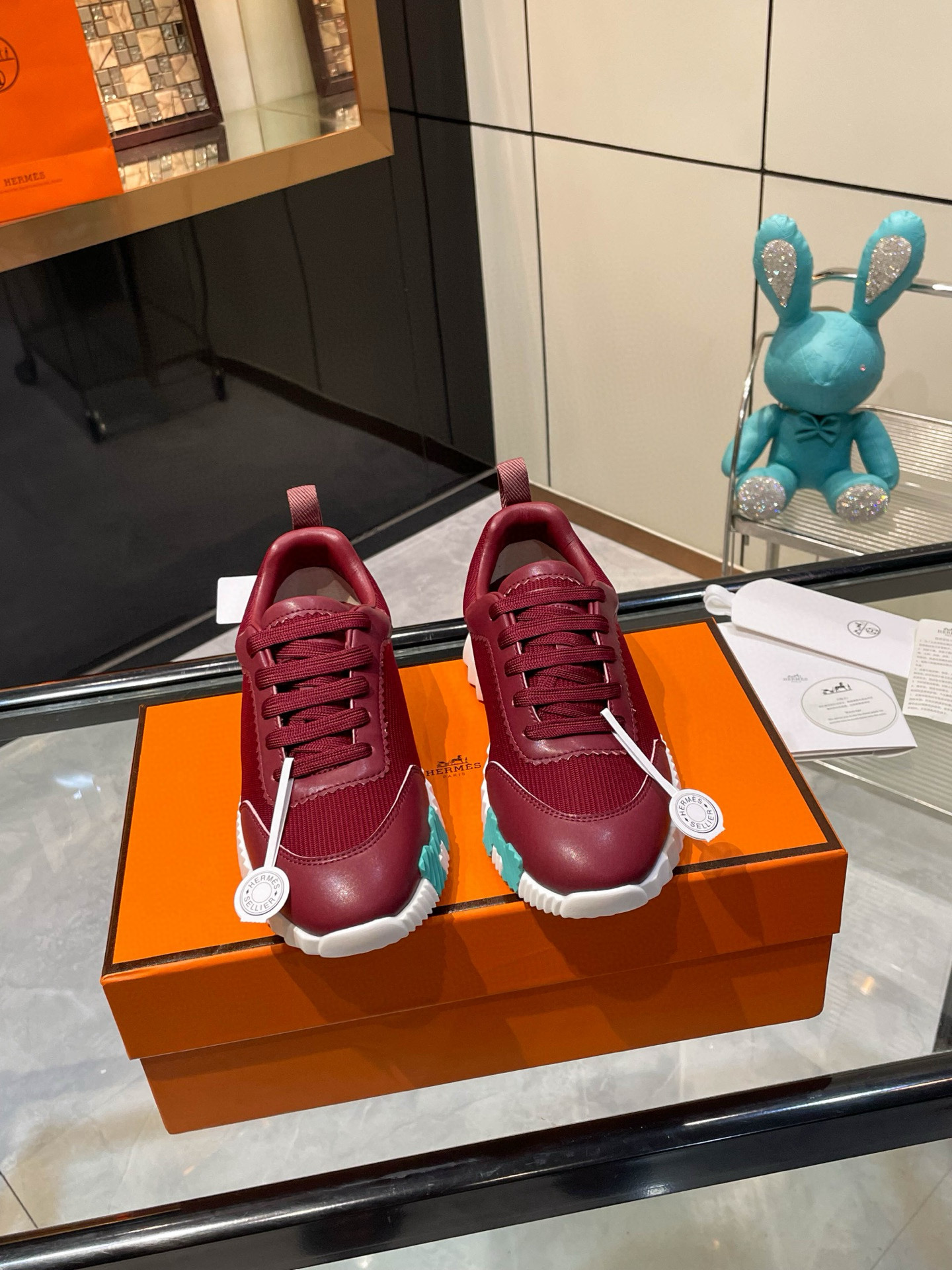 HERMES 에르메스 바운싱 핑크 스니커즈 6