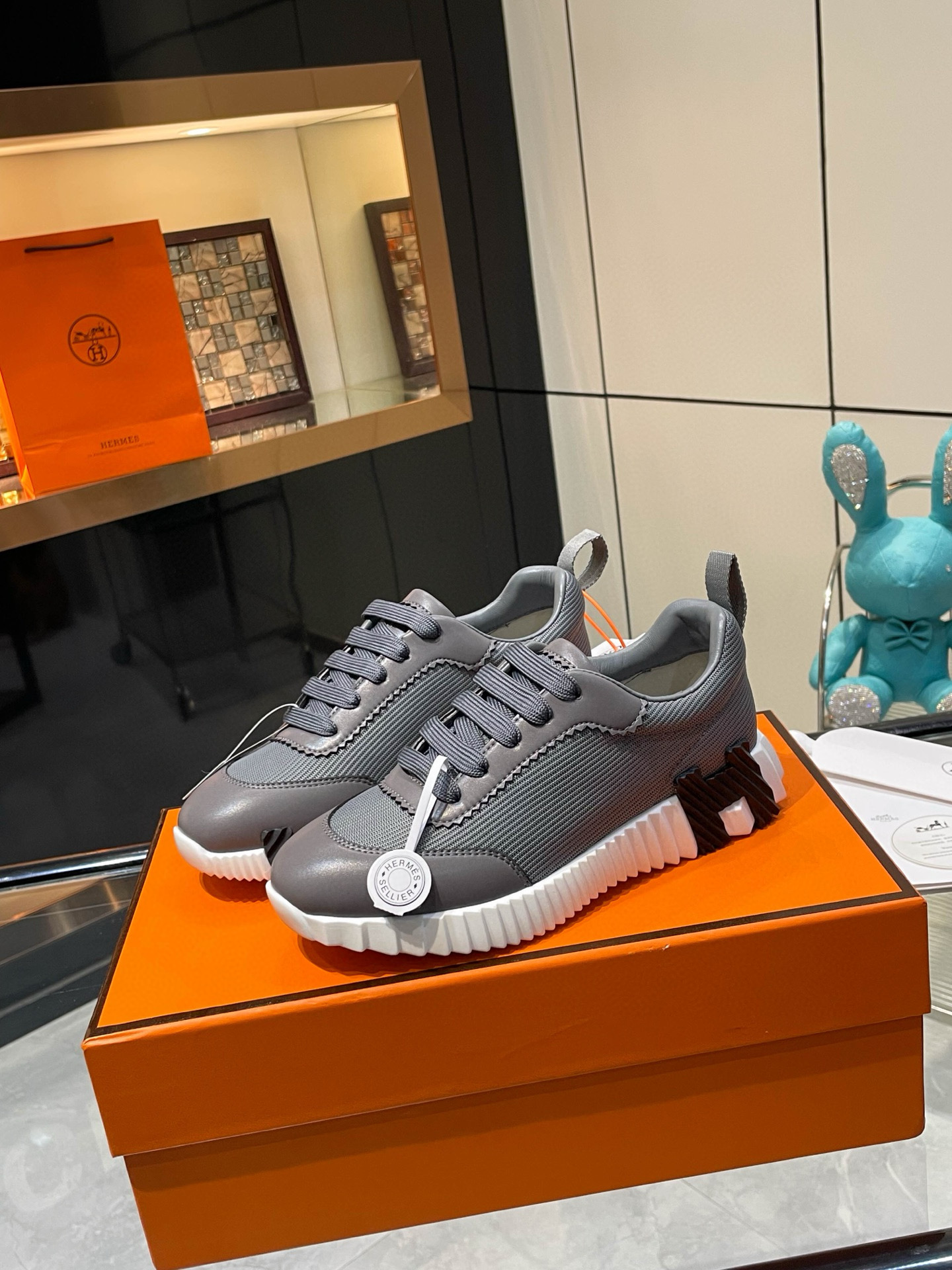 HERMES 에르메스 바운싱 핑크 스니커즈 7