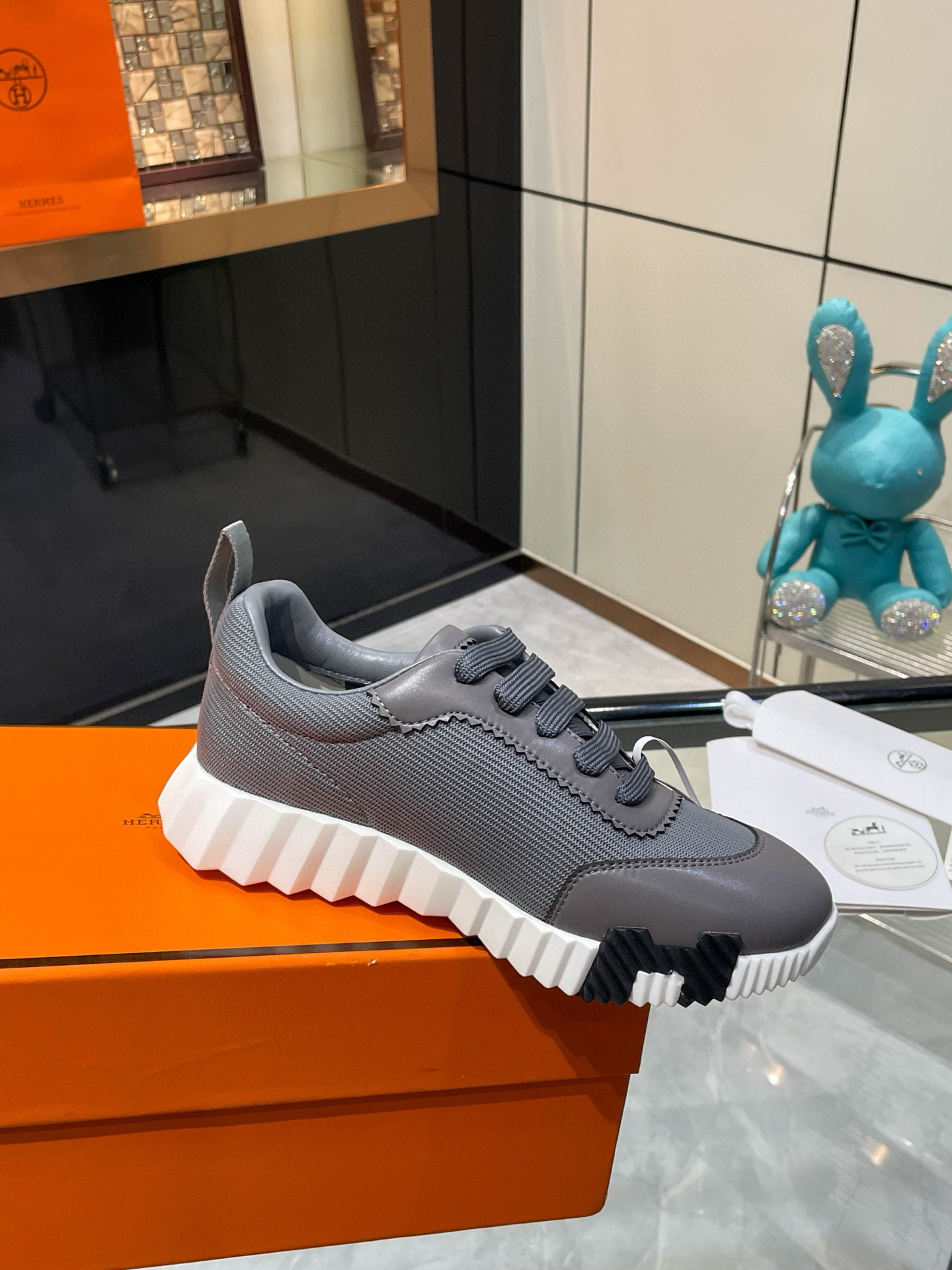 HERMES 에르메스 바운싱 핑크 스니커즈 9