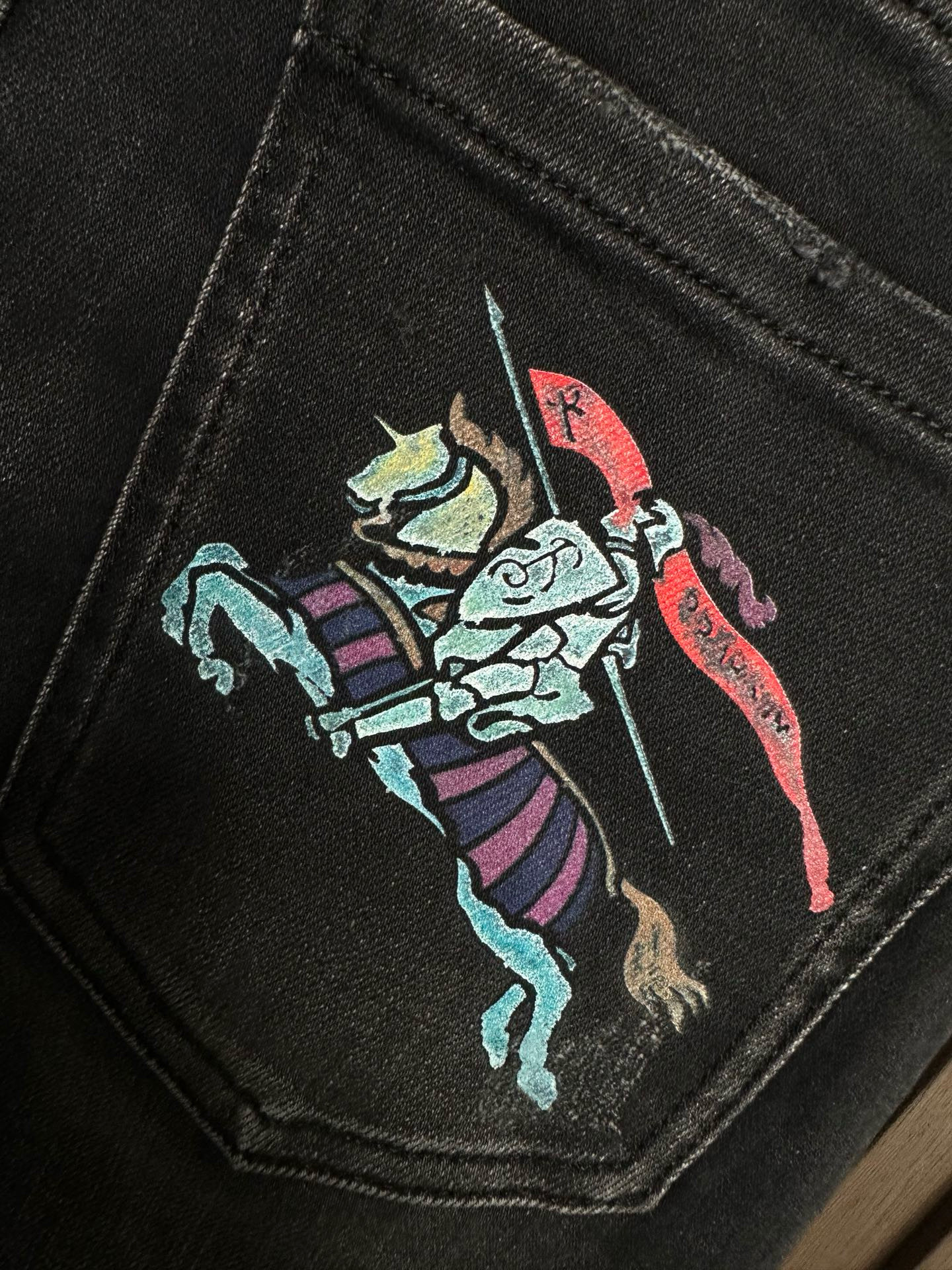 BRS Knight Graphic Black Jeans 브이알에스 나이트 그래픽 블랙 진 11