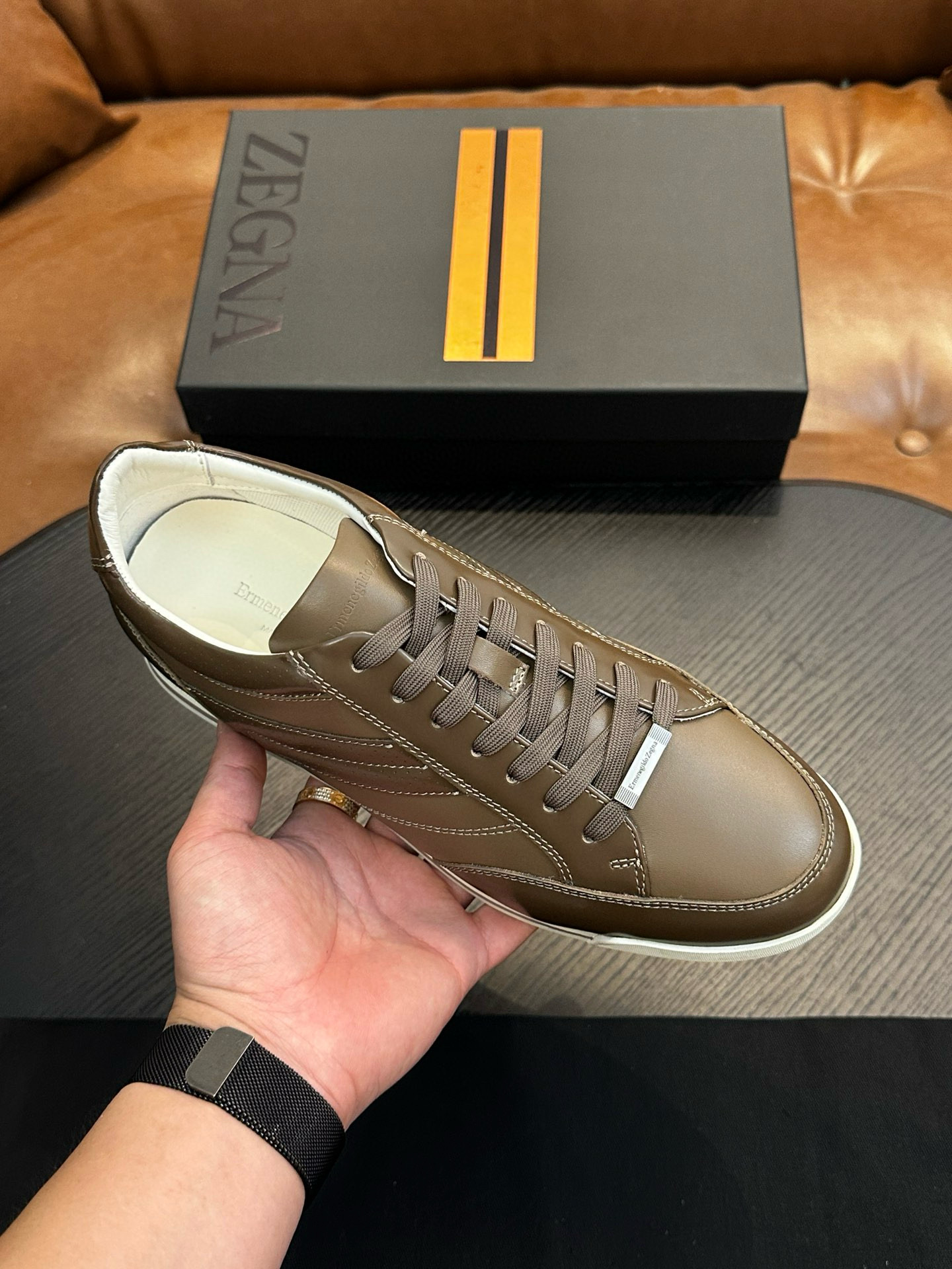 ZEGNA 제냐 남성 레더 스니커즈 2