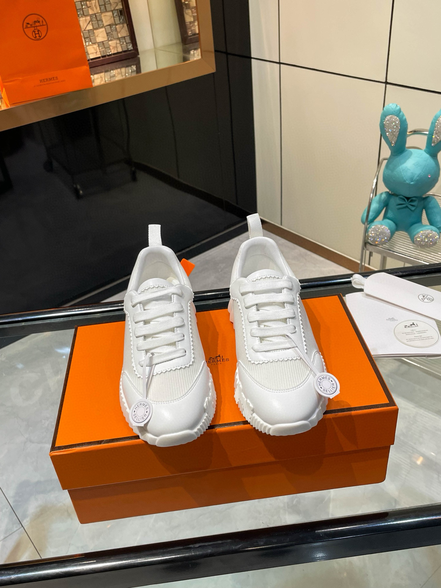 HERMES 에르메스 바운싱 핑크 스니커즈 6