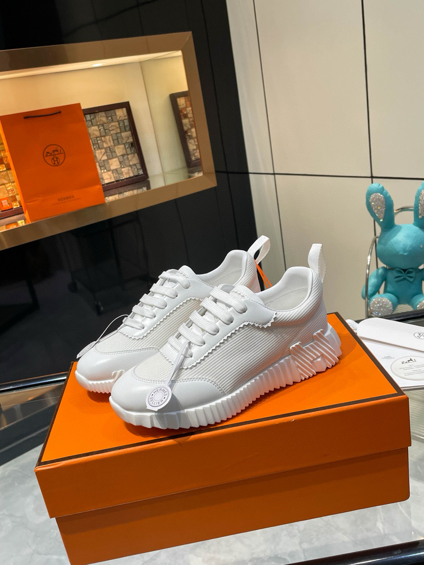 HERMES 에르메스 바운싱 핑크 스니커즈 7