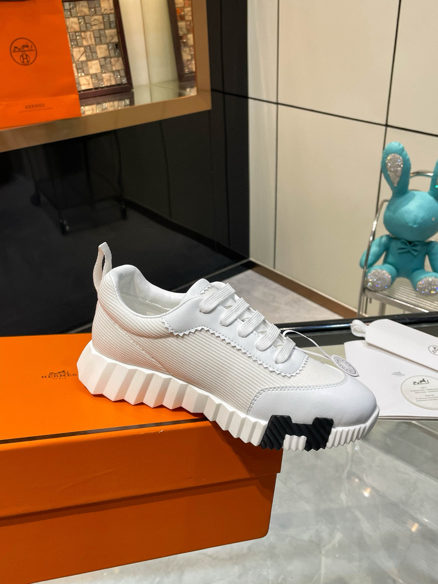 HERMES 에르메스 바운싱 핑크 스니커즈 9