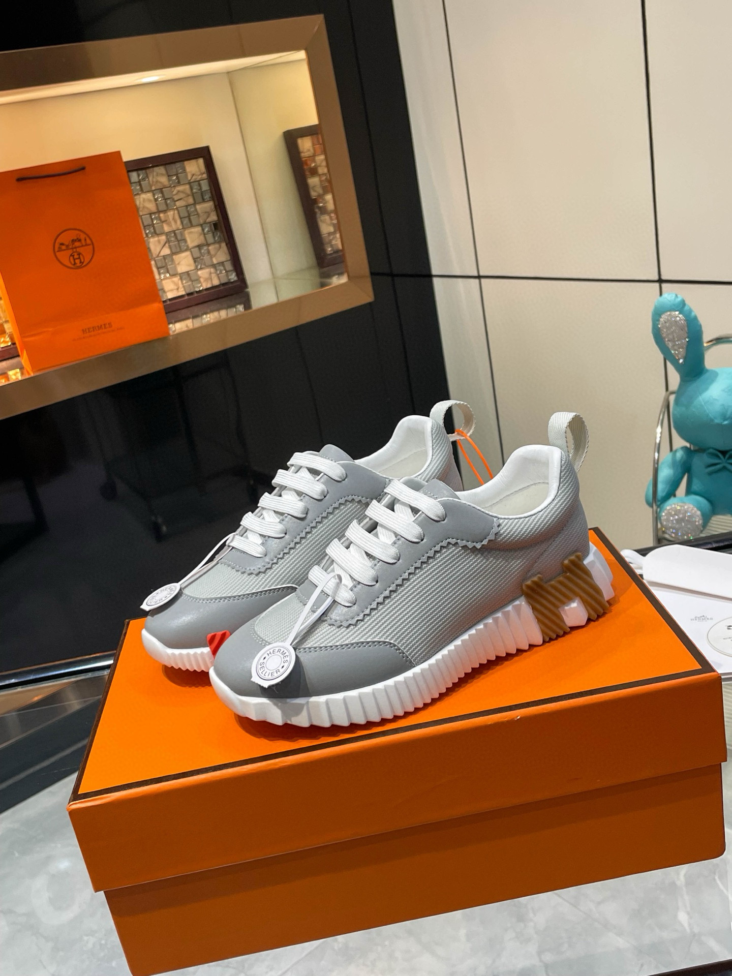 HERMES 에르메스 바운싱 핑크 스니커즈 7