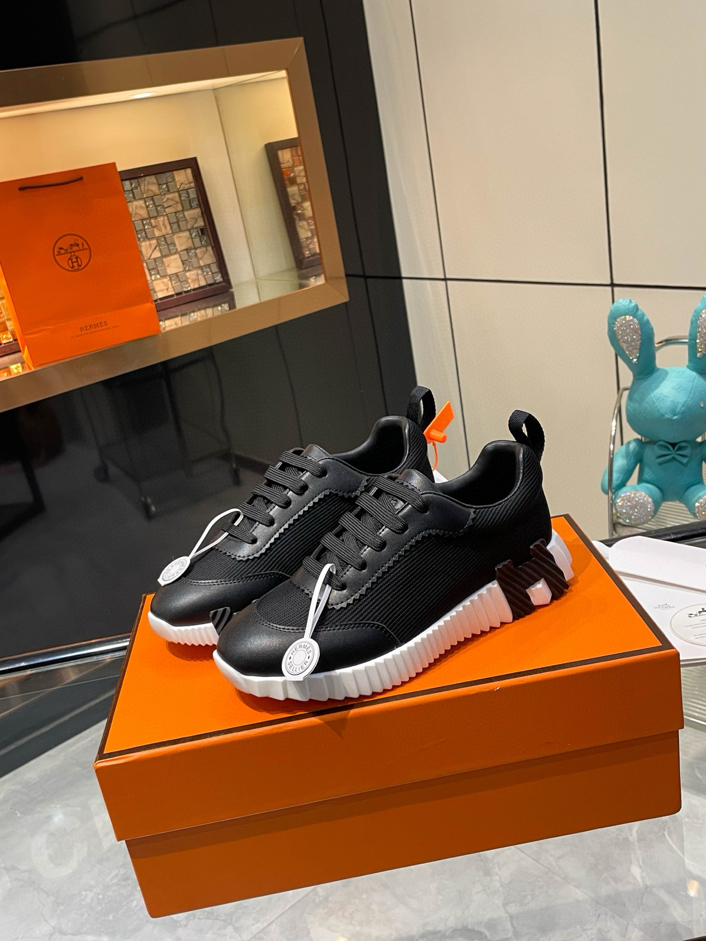 HERMES 에르메스 바운싱 핑크 스니커즈 7