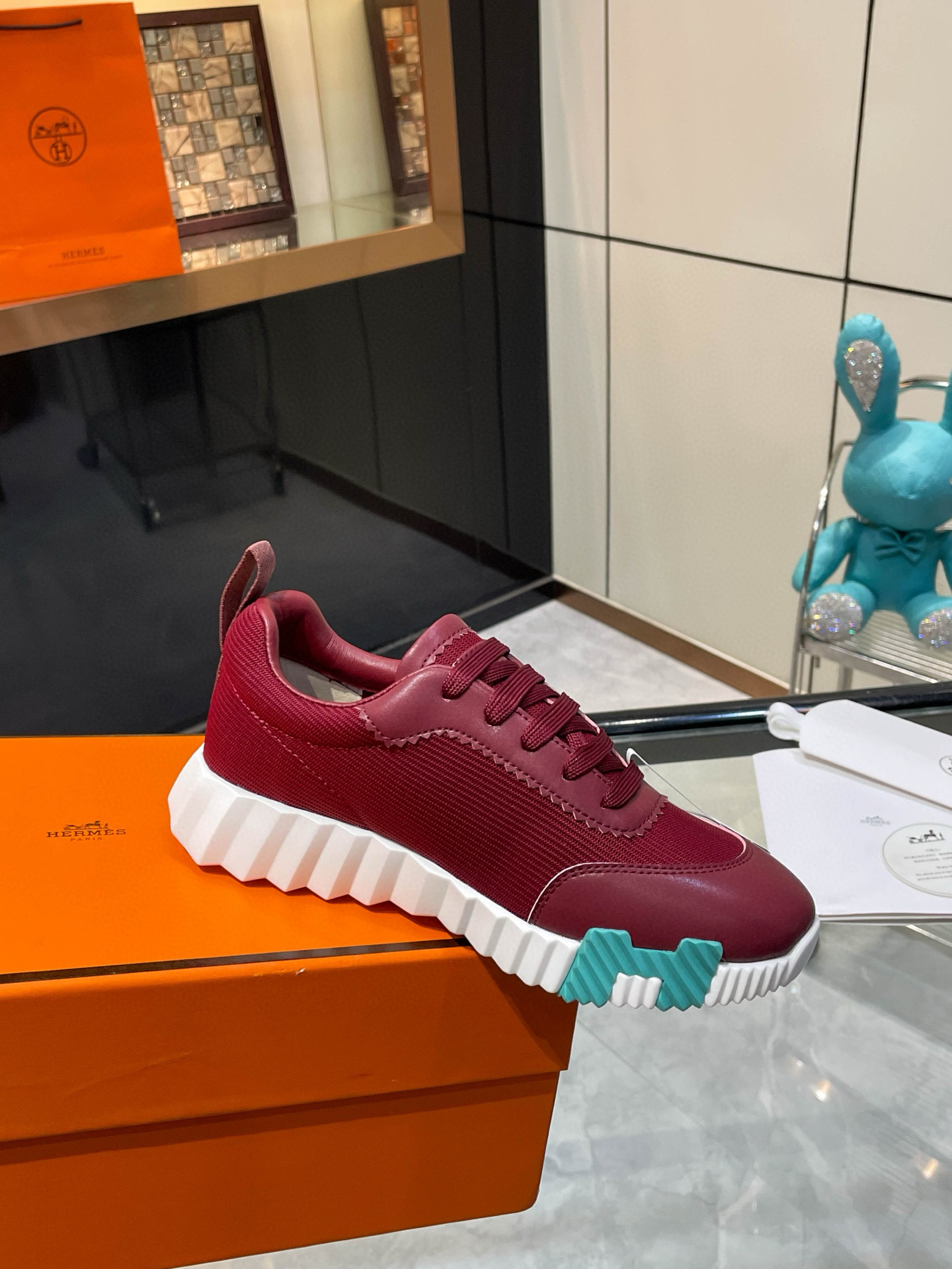 HERMES 에르메스 바운싱 핑크 스니커즈 9