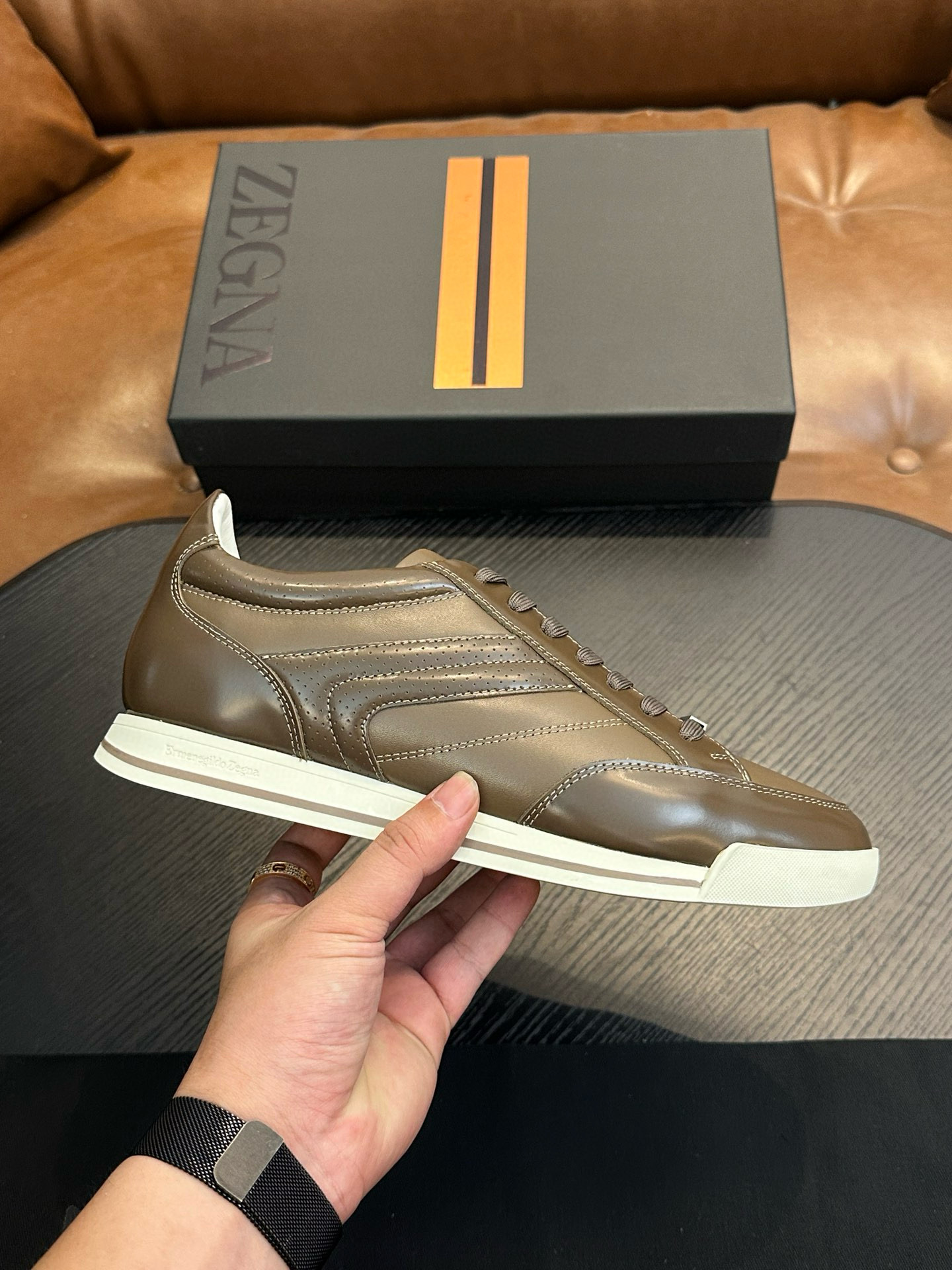 ZEGNA 제냐 남성 레더 스니커즈 1