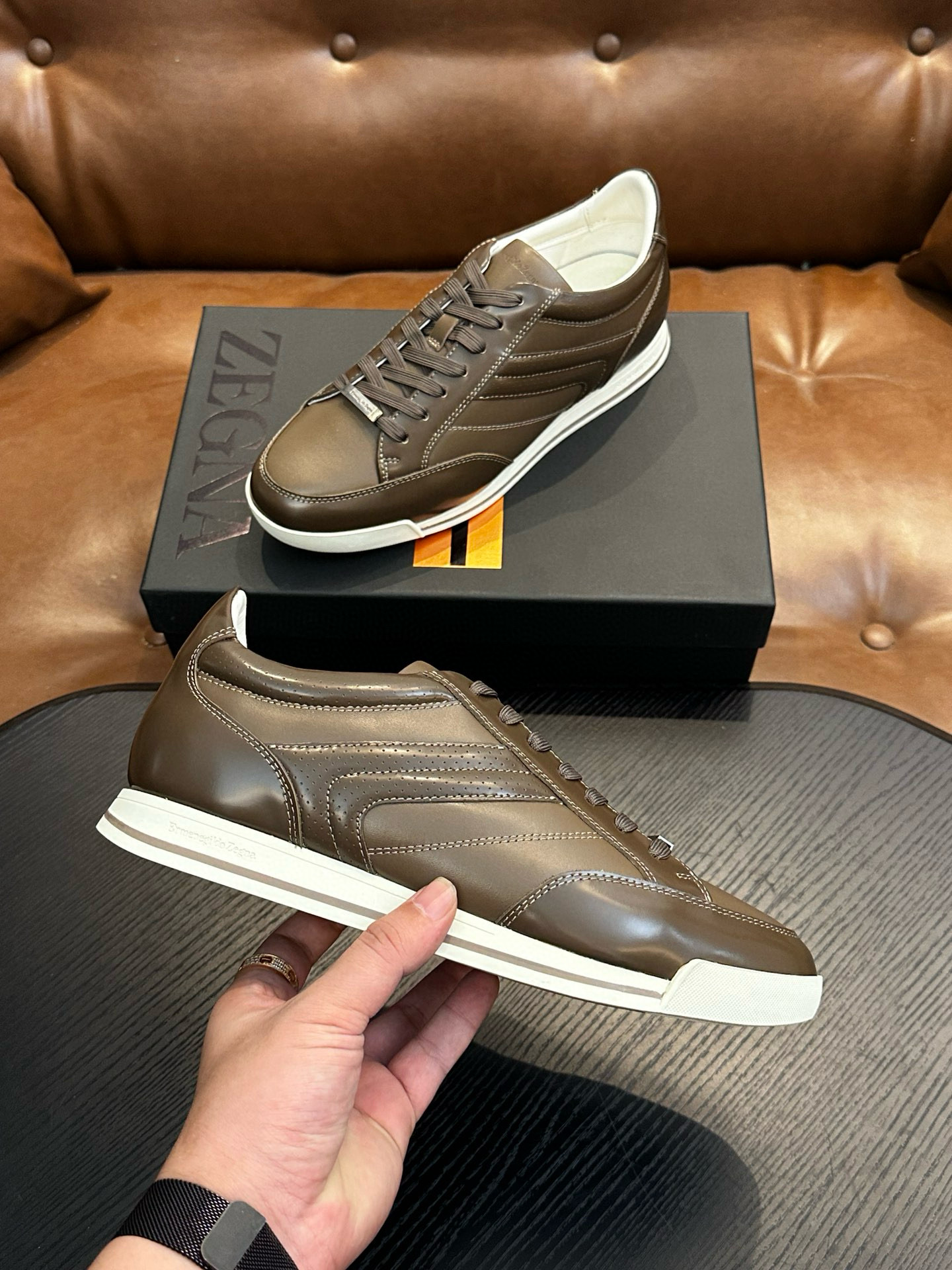 ZEGNA 제냐 남성 레더 스니커즈 5