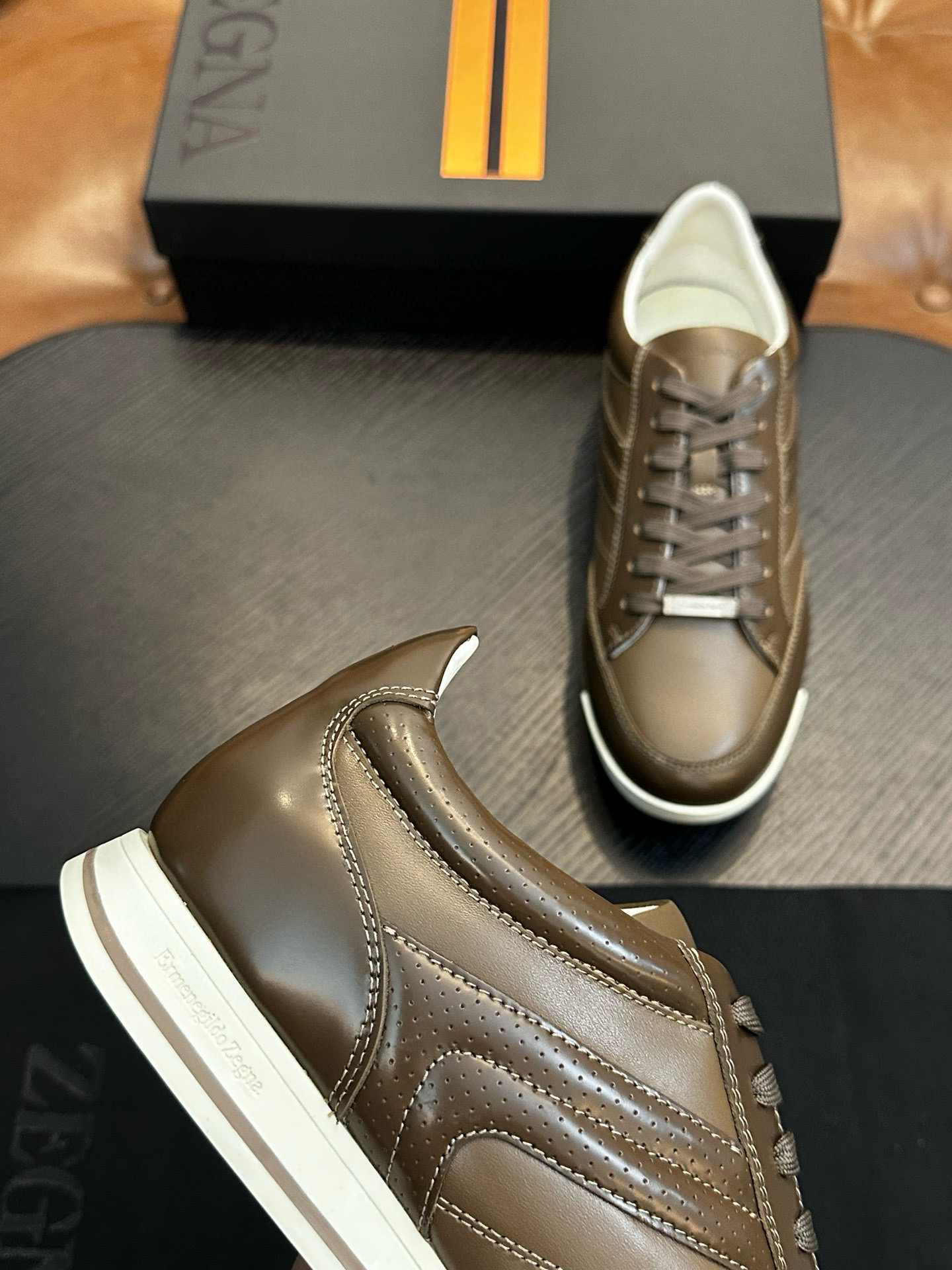 ZEGNA 제냐 남성 레더 스니커즈 7