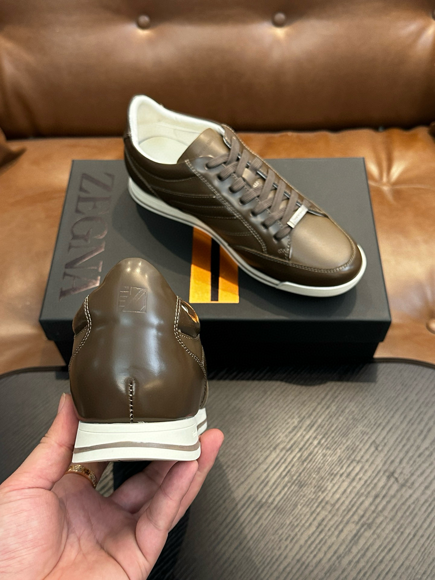 ZEGNA 제냐 남성 레더 스니커즈 8