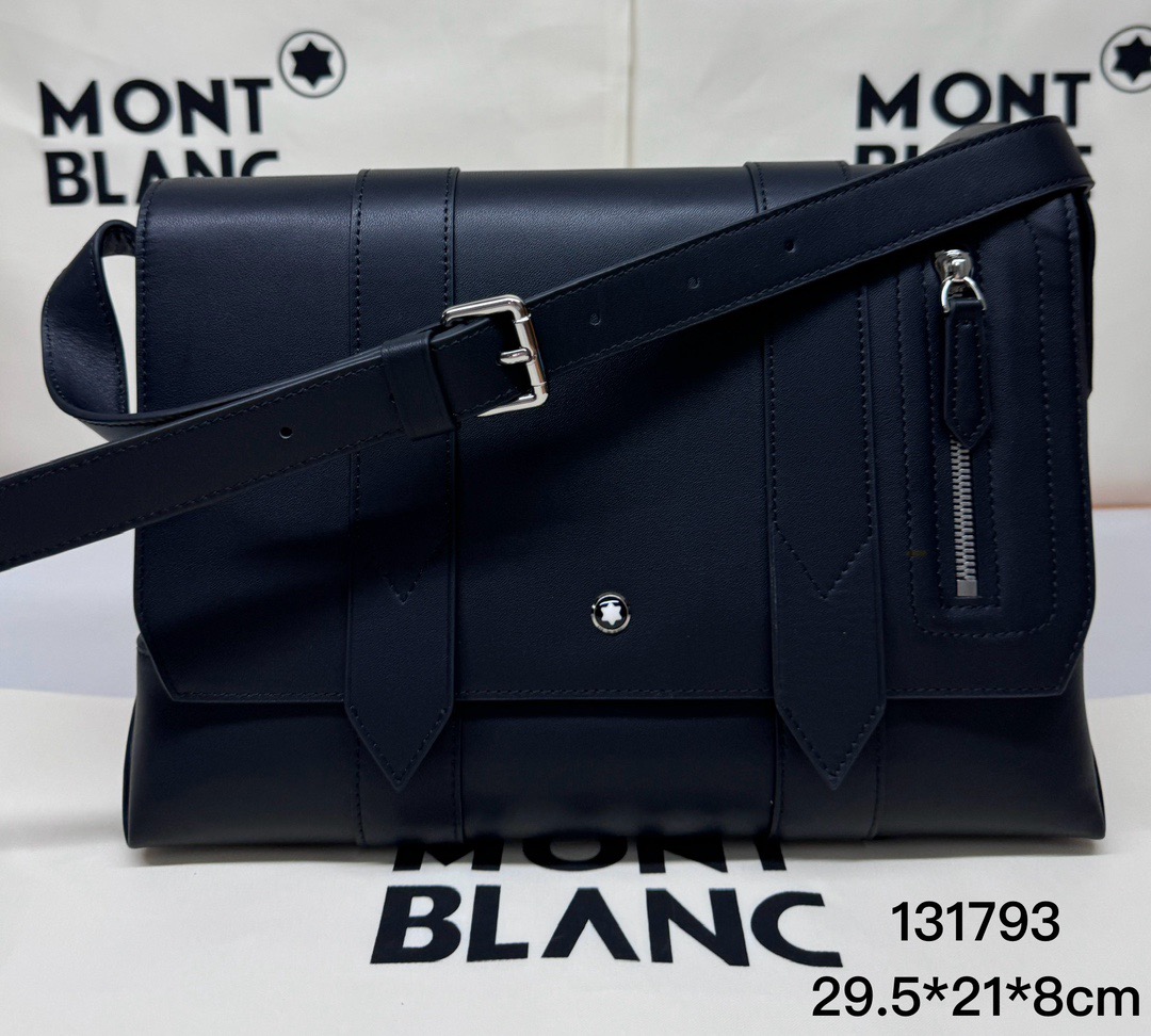 MontBlanc 몽블랑 소프트 레더 크로스바디백 29.5cm 8