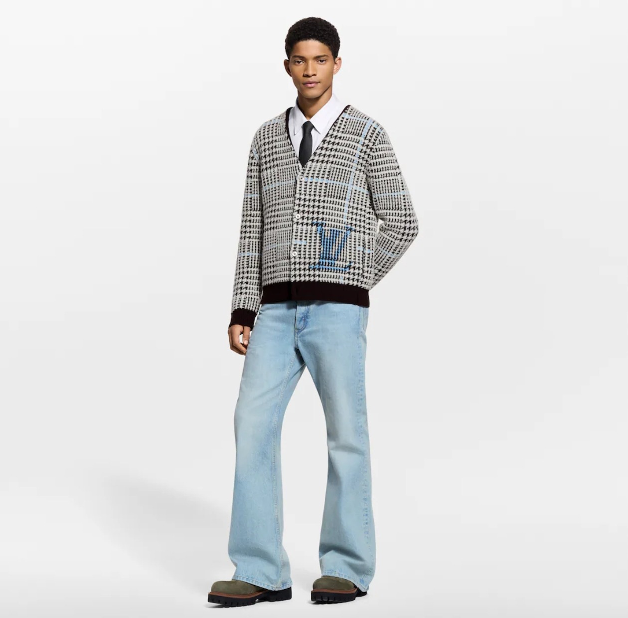 LOUIS VUITTON 루이비통 FW2023 체크 패턴 램스울 카디건 1