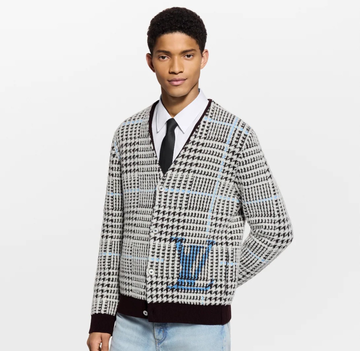 LOUIS VUITTON 루이비통 FW2023 체크 패턴 램스울 카디건 3