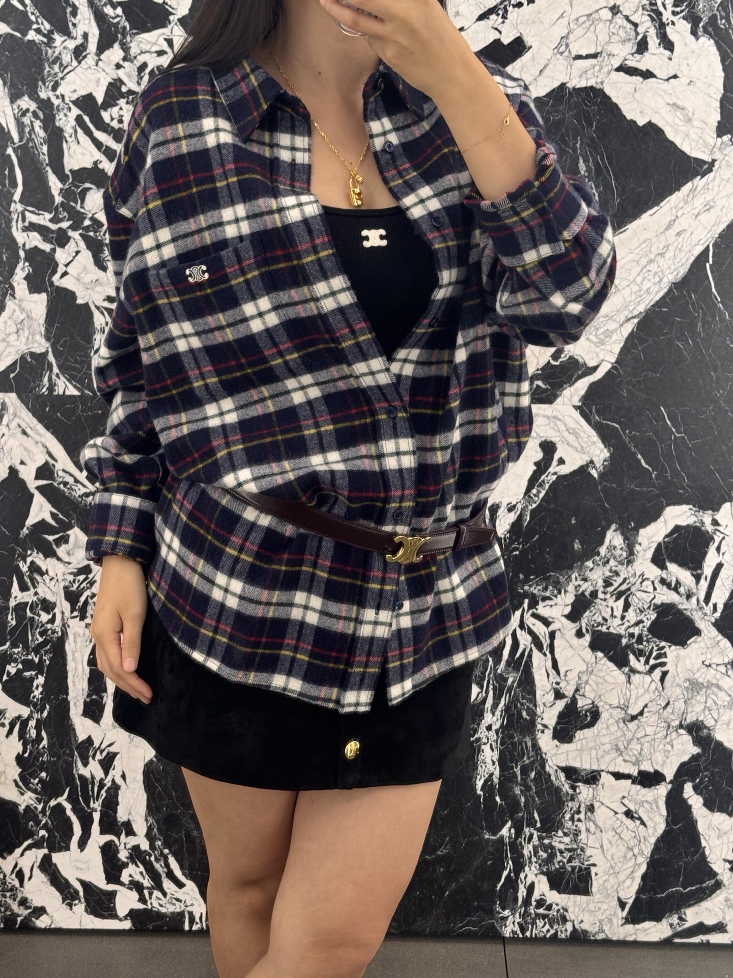 CELINE 셀린느 FW2023 체크 패턴 셔츠 1