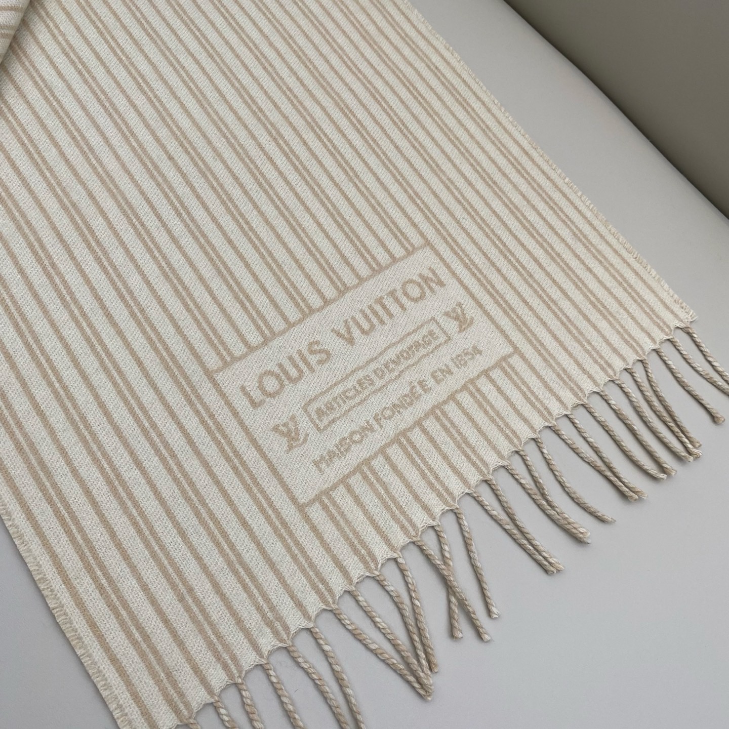 LOUIS VUITTON 루이비통 모노그램 머플러 베이지 6