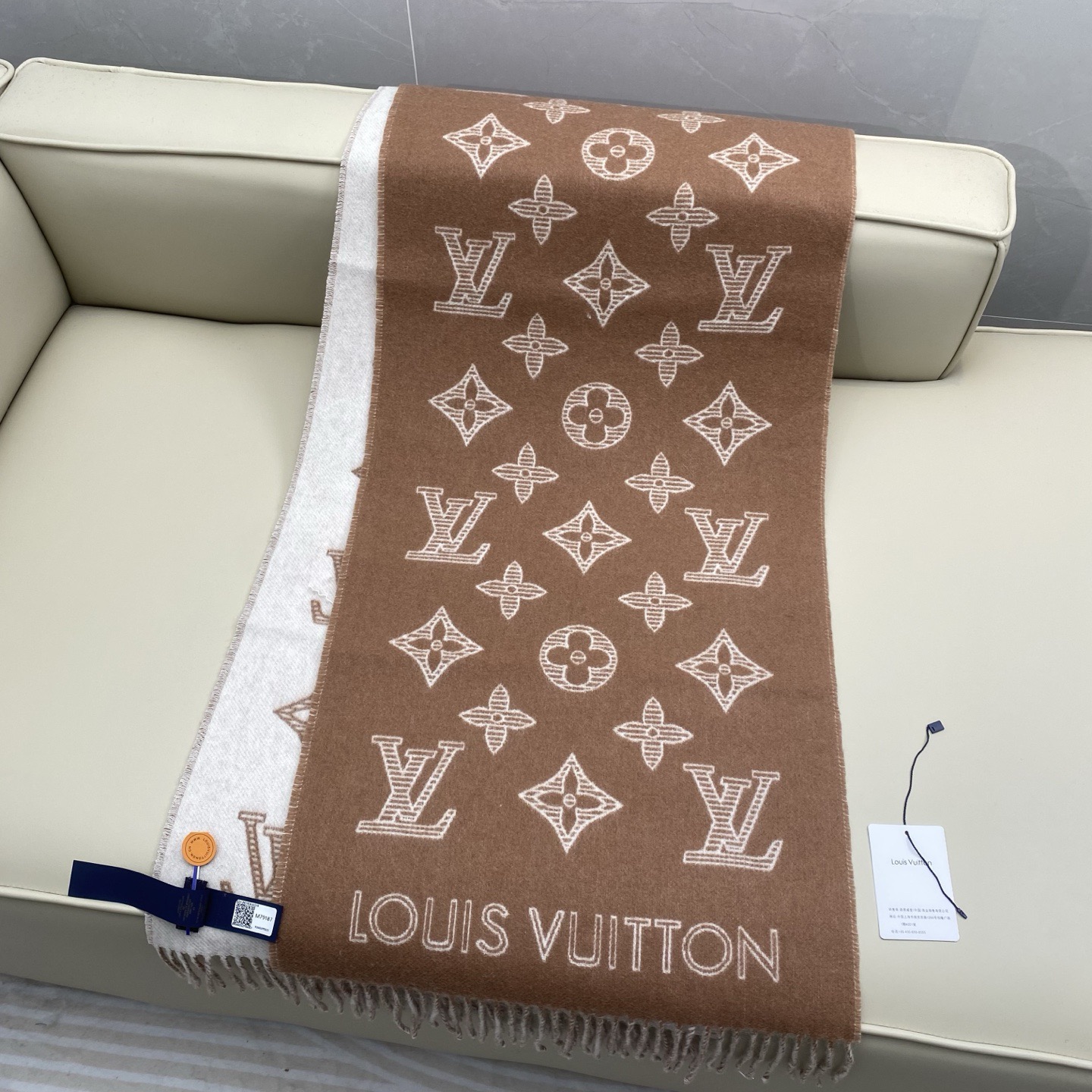 LOUIS VUITTON 루이비통 모노그램 머플러 베이 9