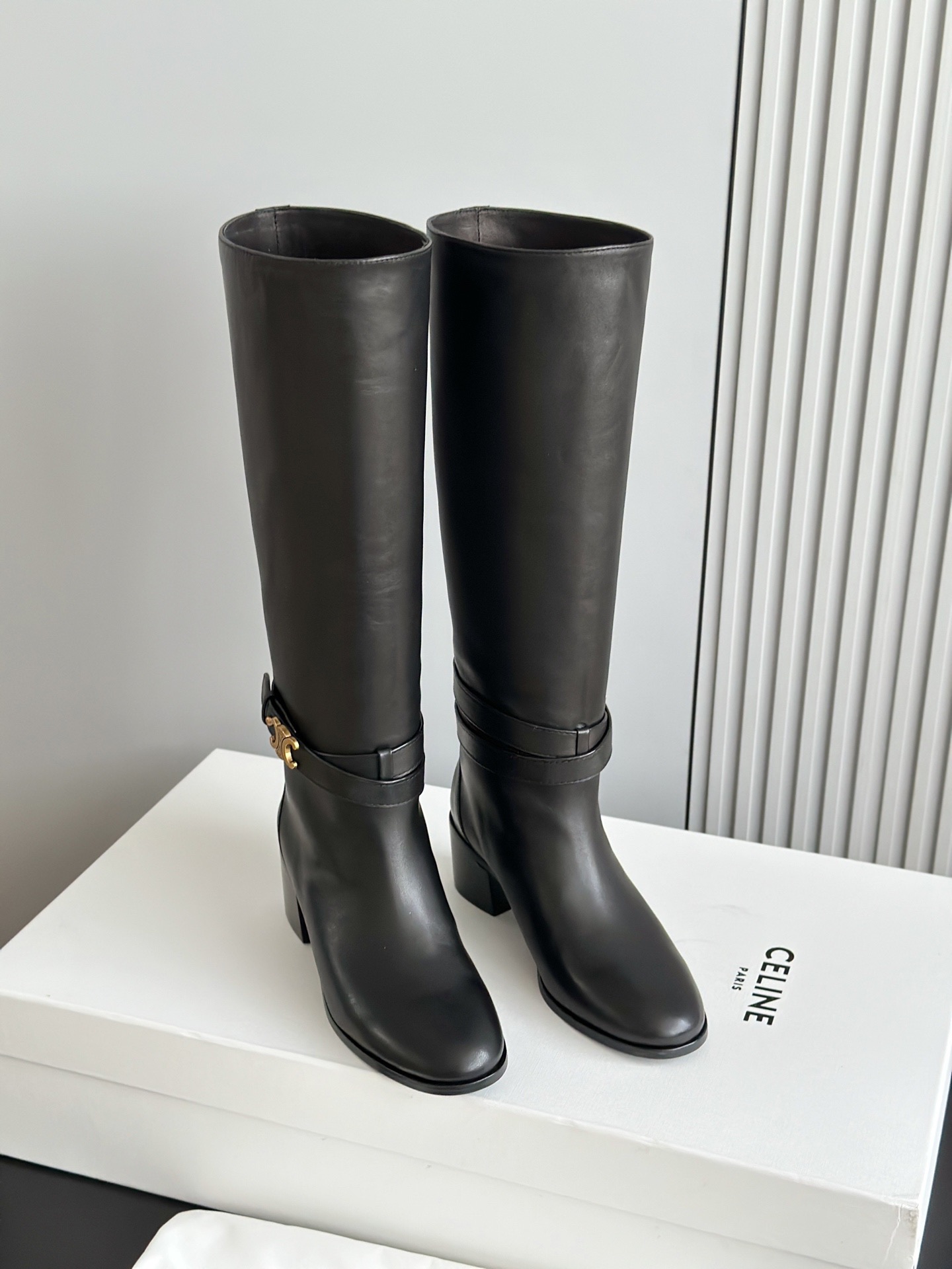 CELINE 셀린느 스웨이드 롱부츠 블랙 2