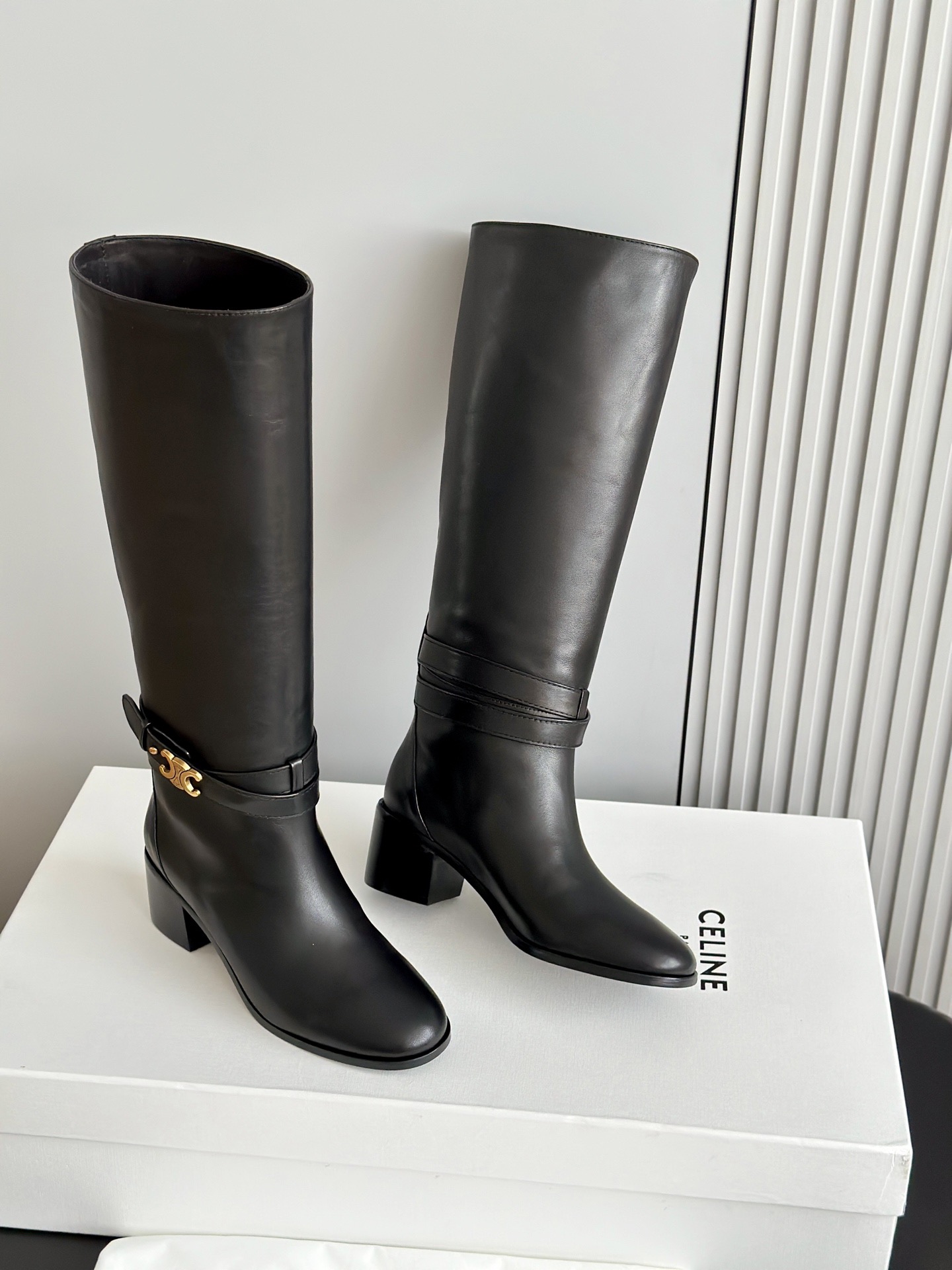 CELINE 셀린느 스웨이드 롱부츠 블랙 10