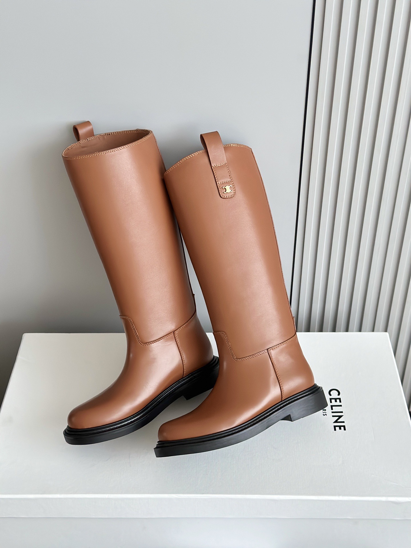 CELINE 셀린 라이딩 부츠 브라운 4