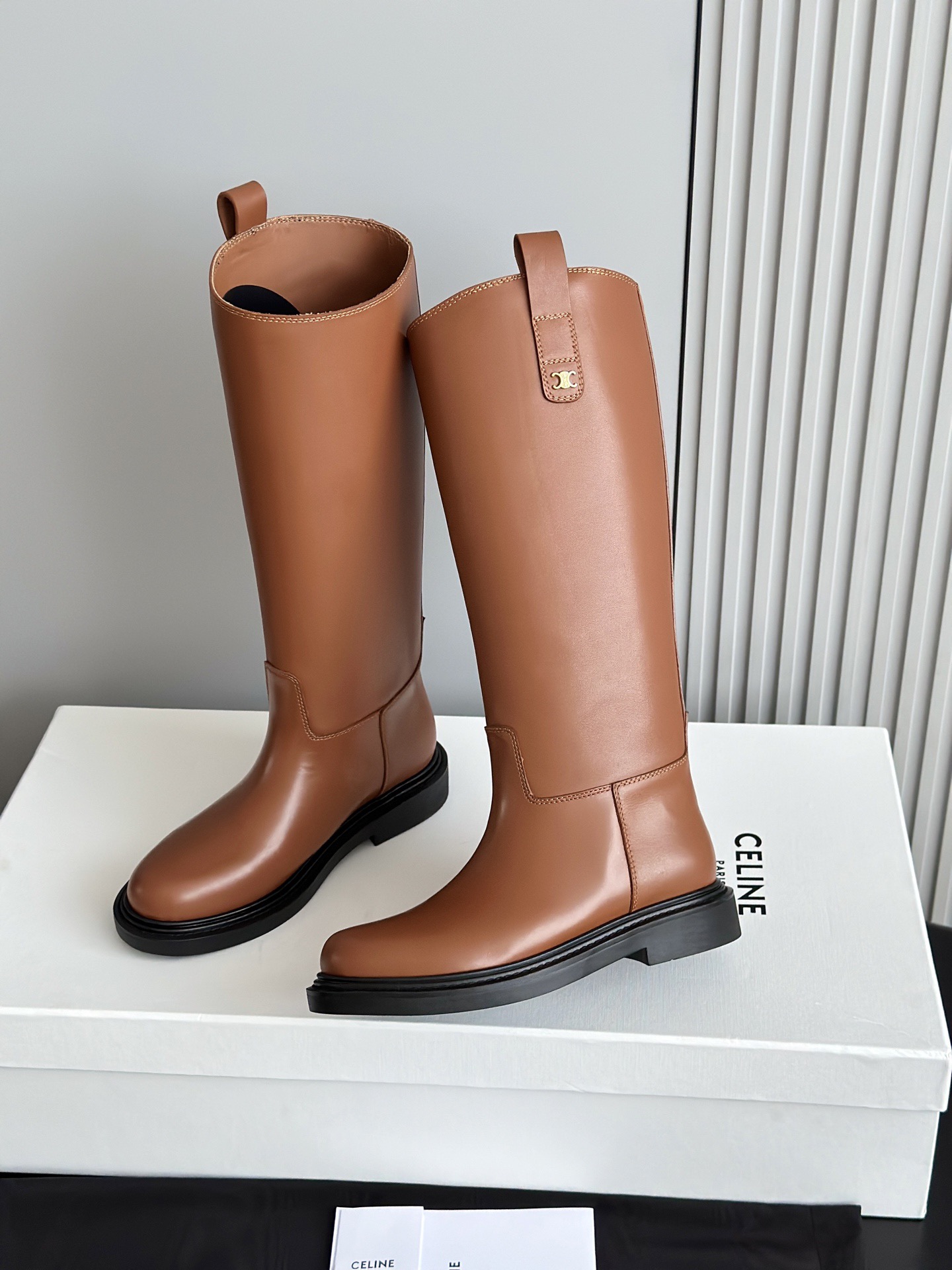 CELINE 셀린 라이딩 부츠 브라운 9