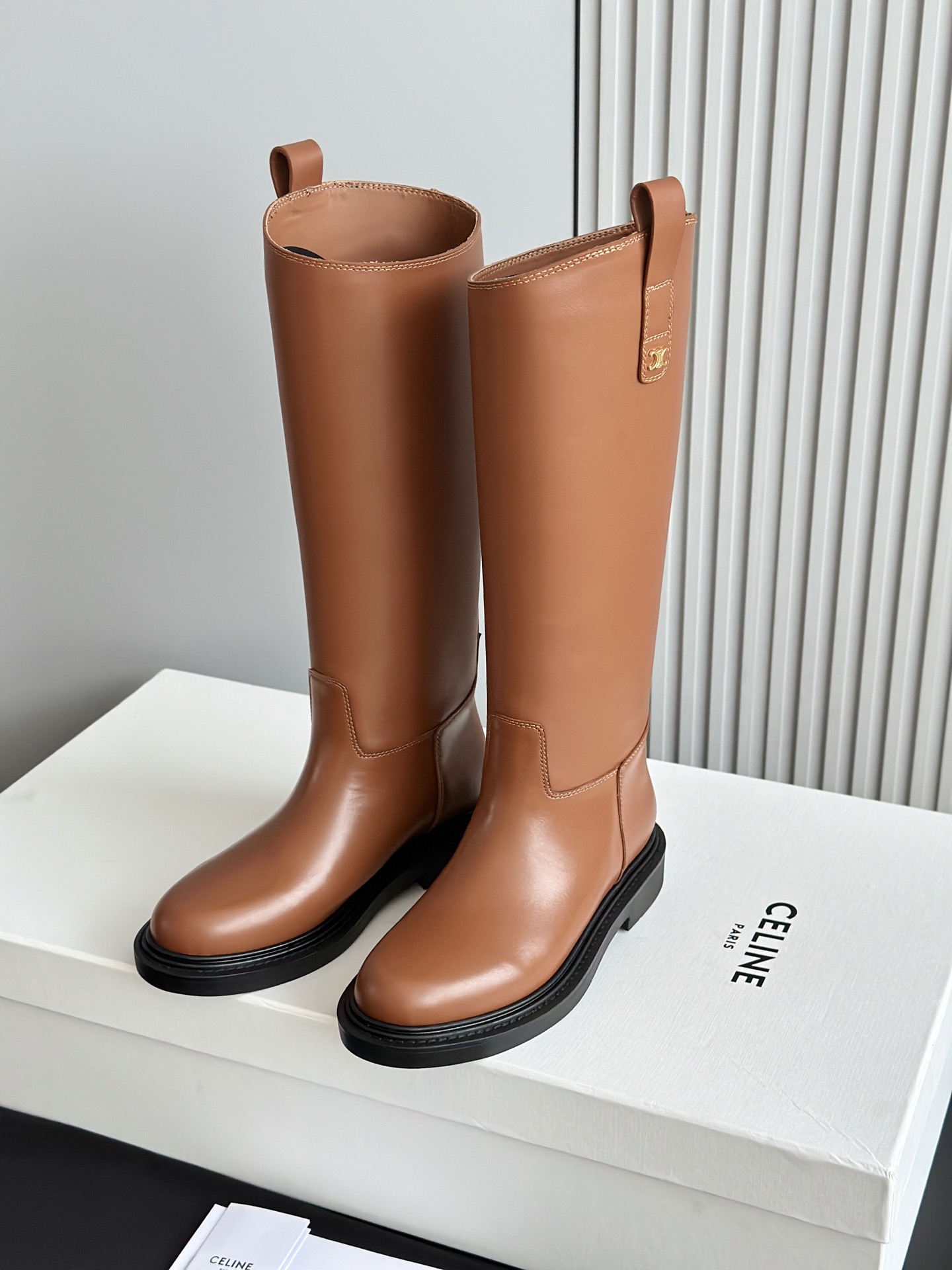 CELINE 셀린 라이딩 부츠 브라운 12