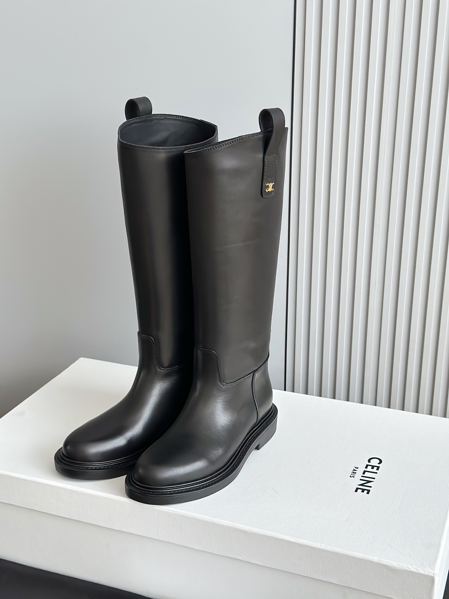 CELINE 셀린 라이딩 부츠 브라운 4