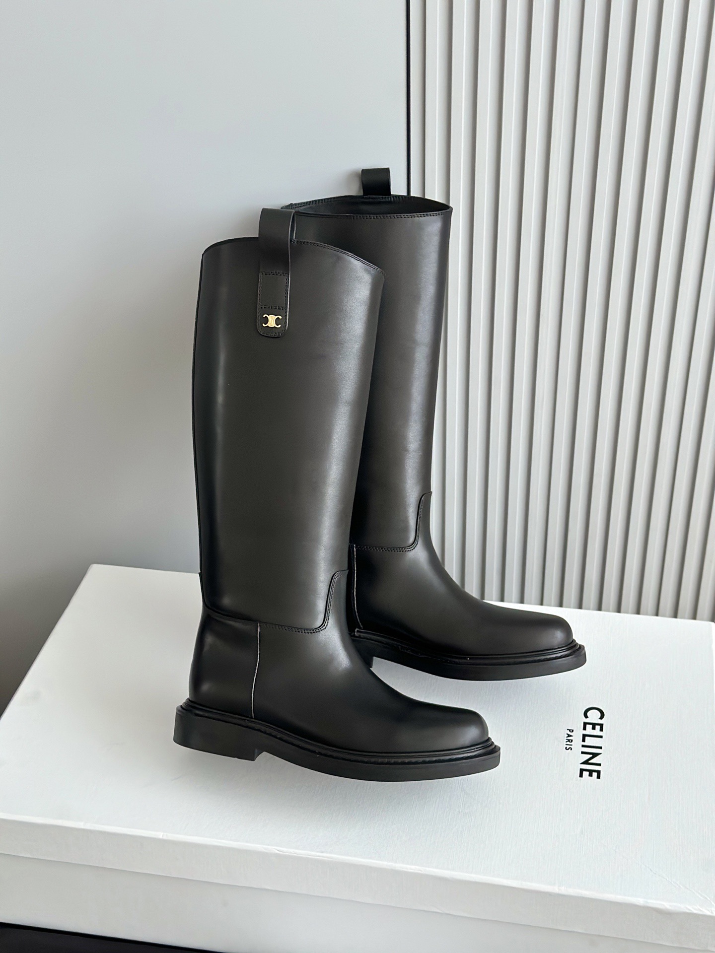 CELINE 셀린 라이딩 부츠 브라운 10