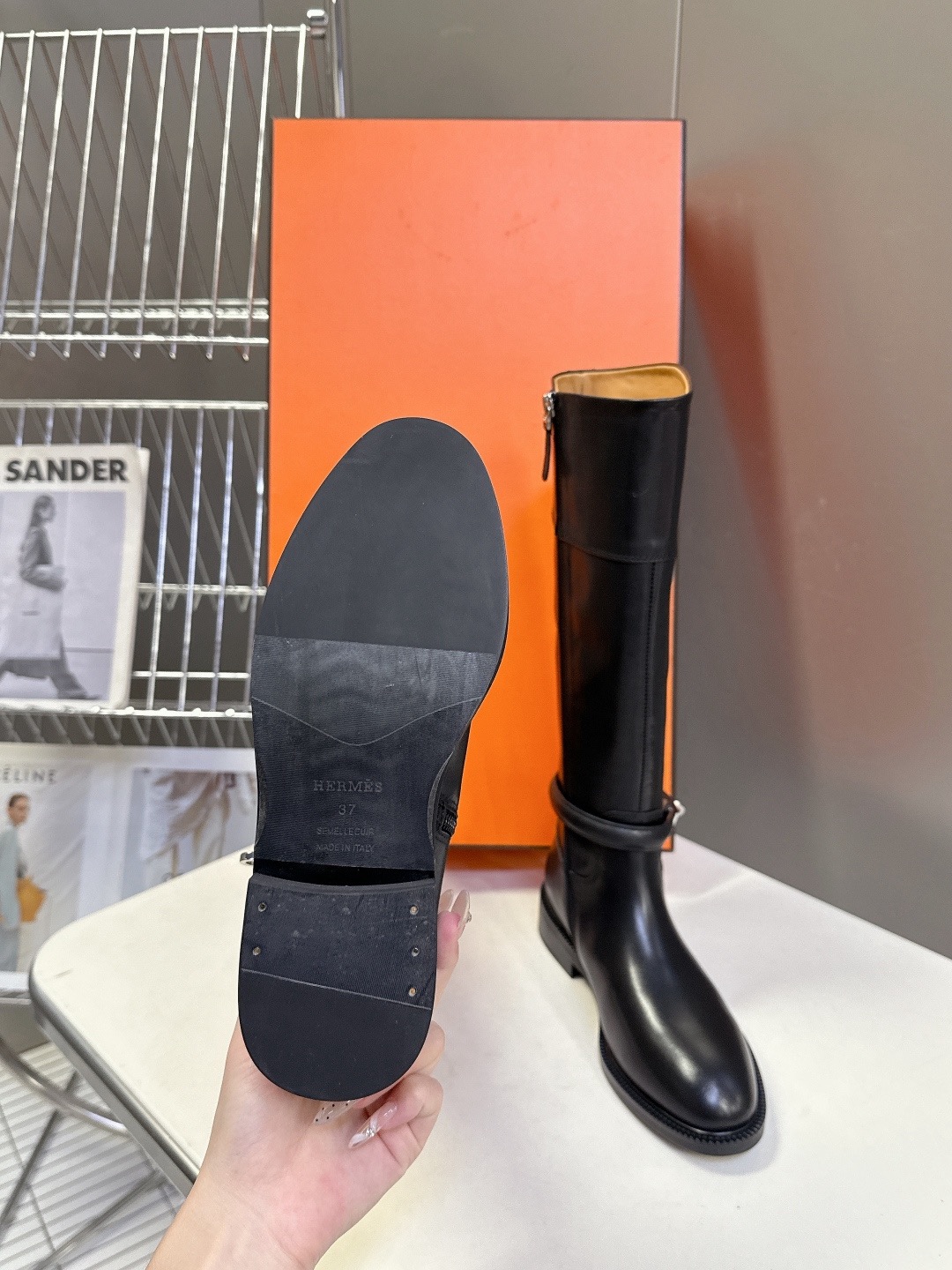 HERMES 에르메스 롱 부츠 블랙 12