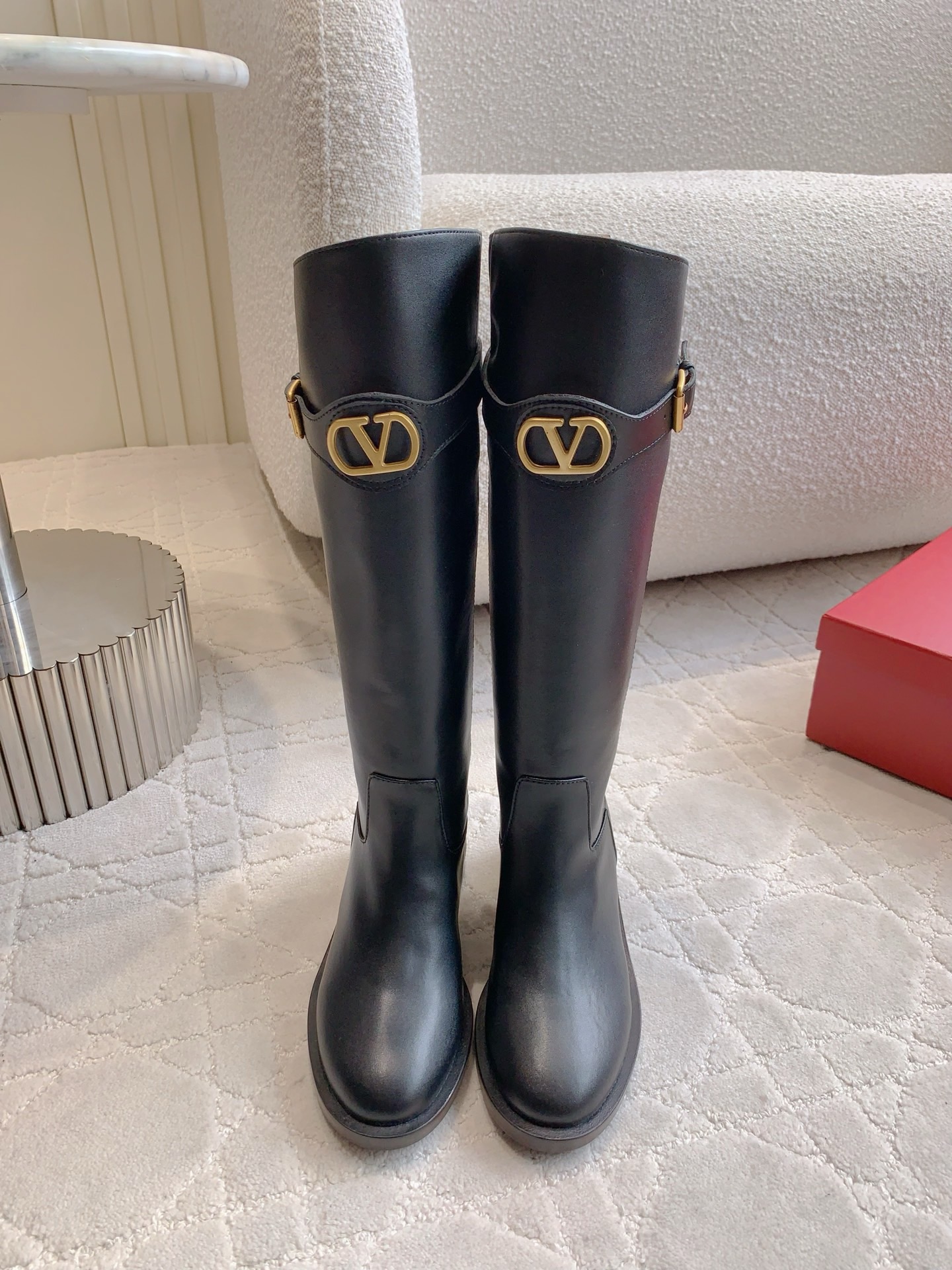 VALENTINO 발렌티노 V 로고 부츠 블랙 4