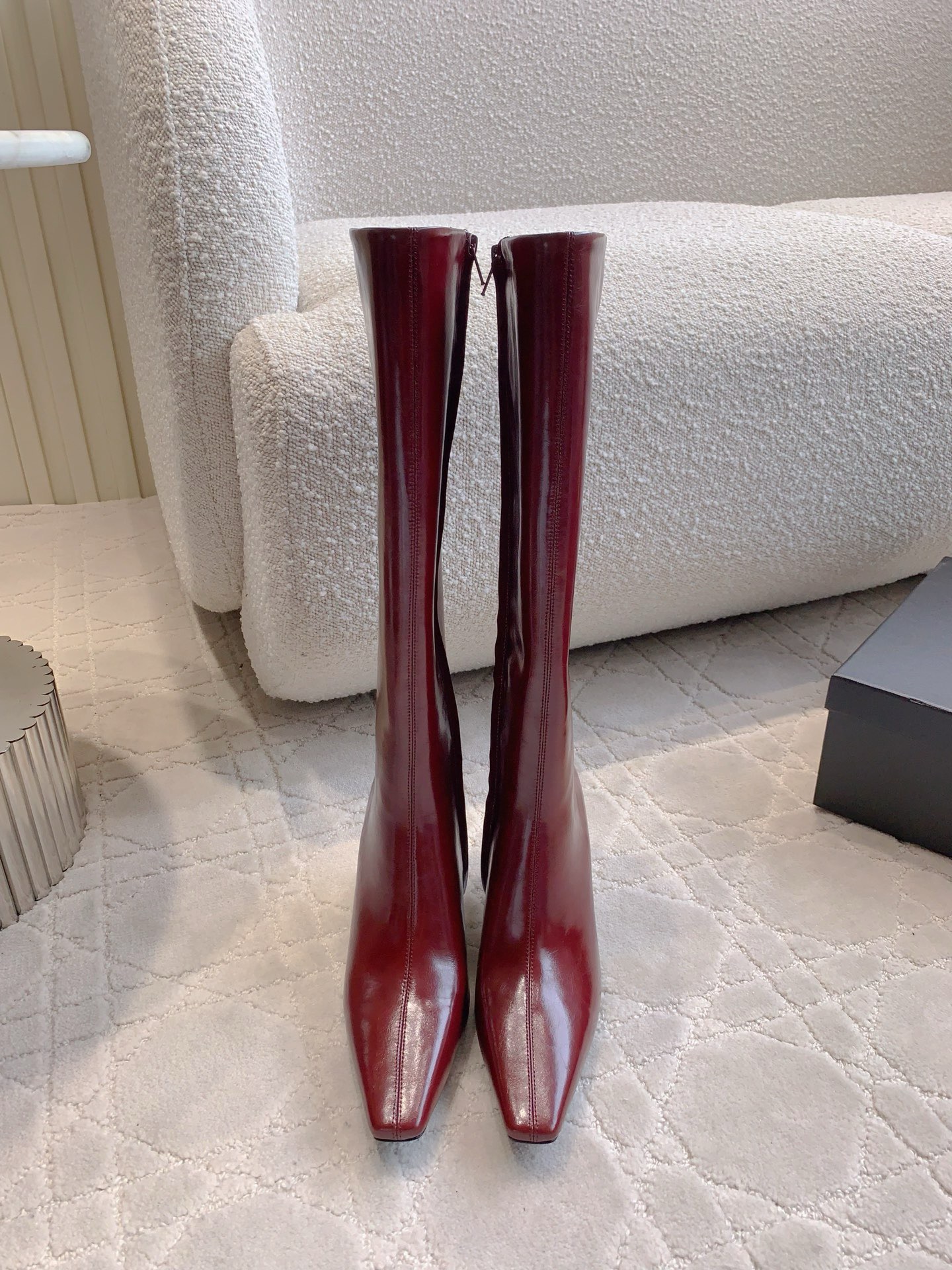 YSL 생로랑 하이힐 롱부츠 레드 4
