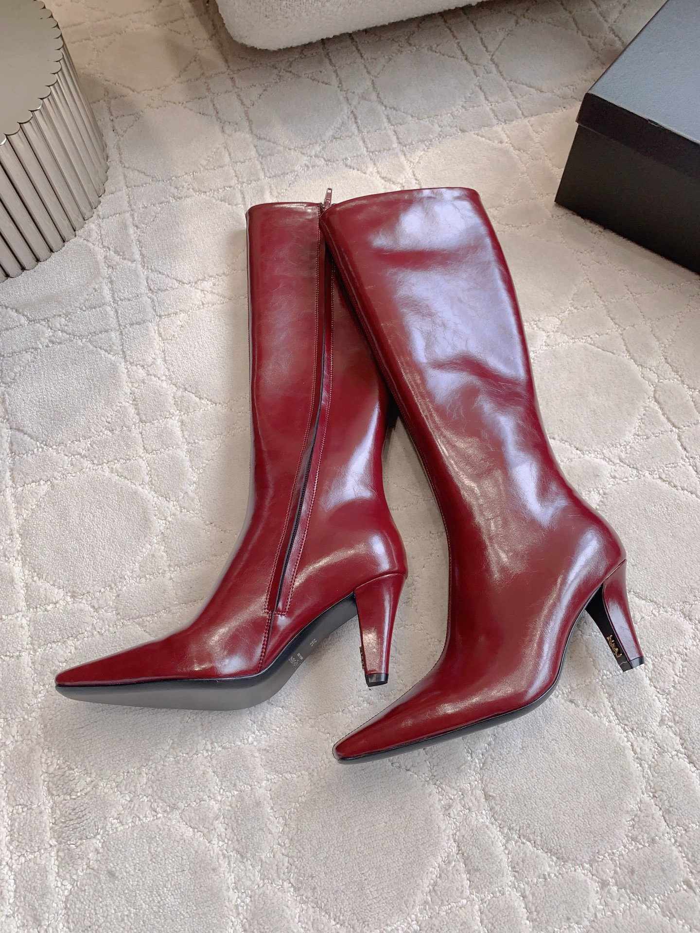 YSL 생로랑 하이힐 롱부츠 레드 7