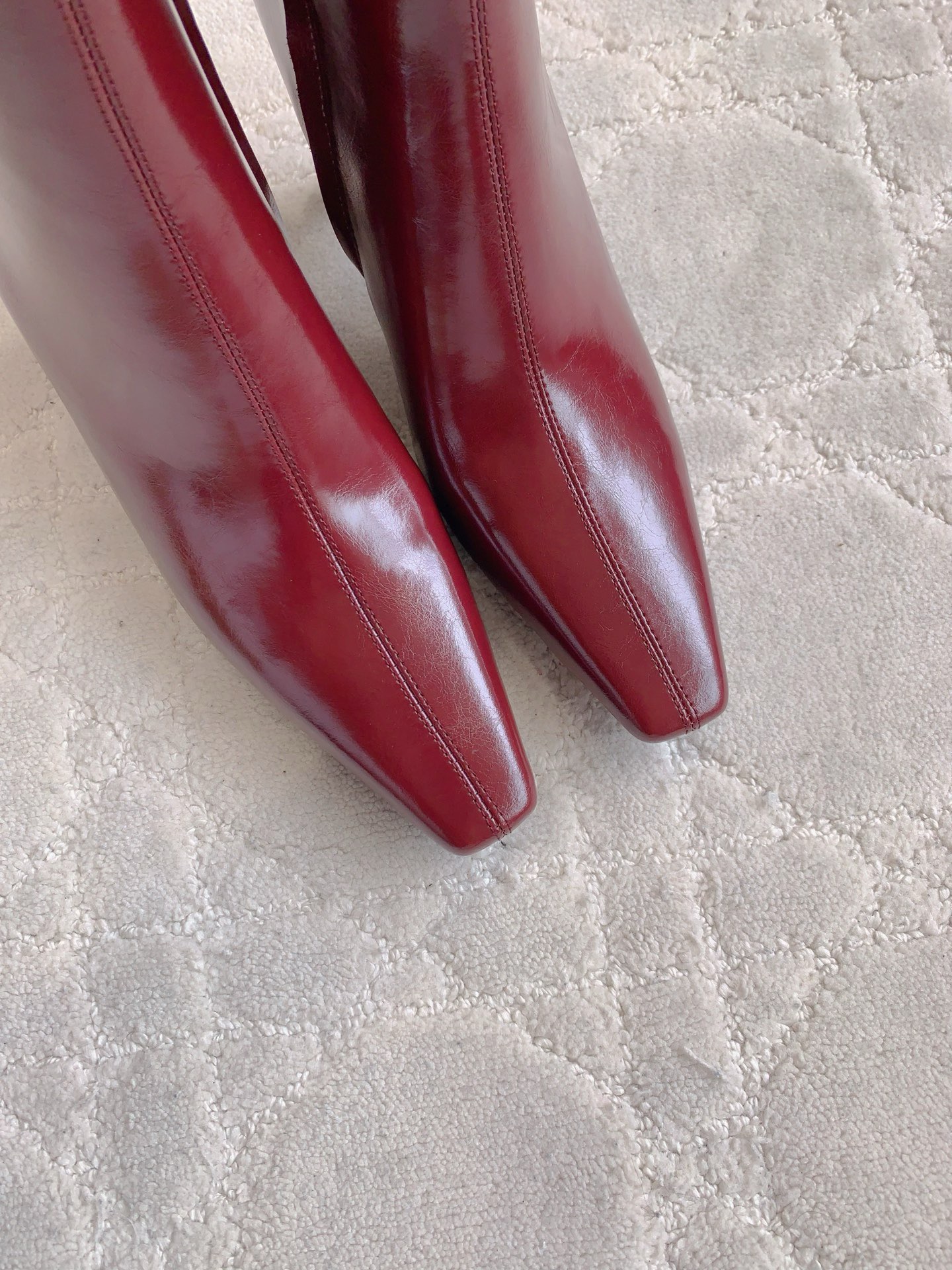 YSL 생로랑 하이힐 롱부츠 레드 9