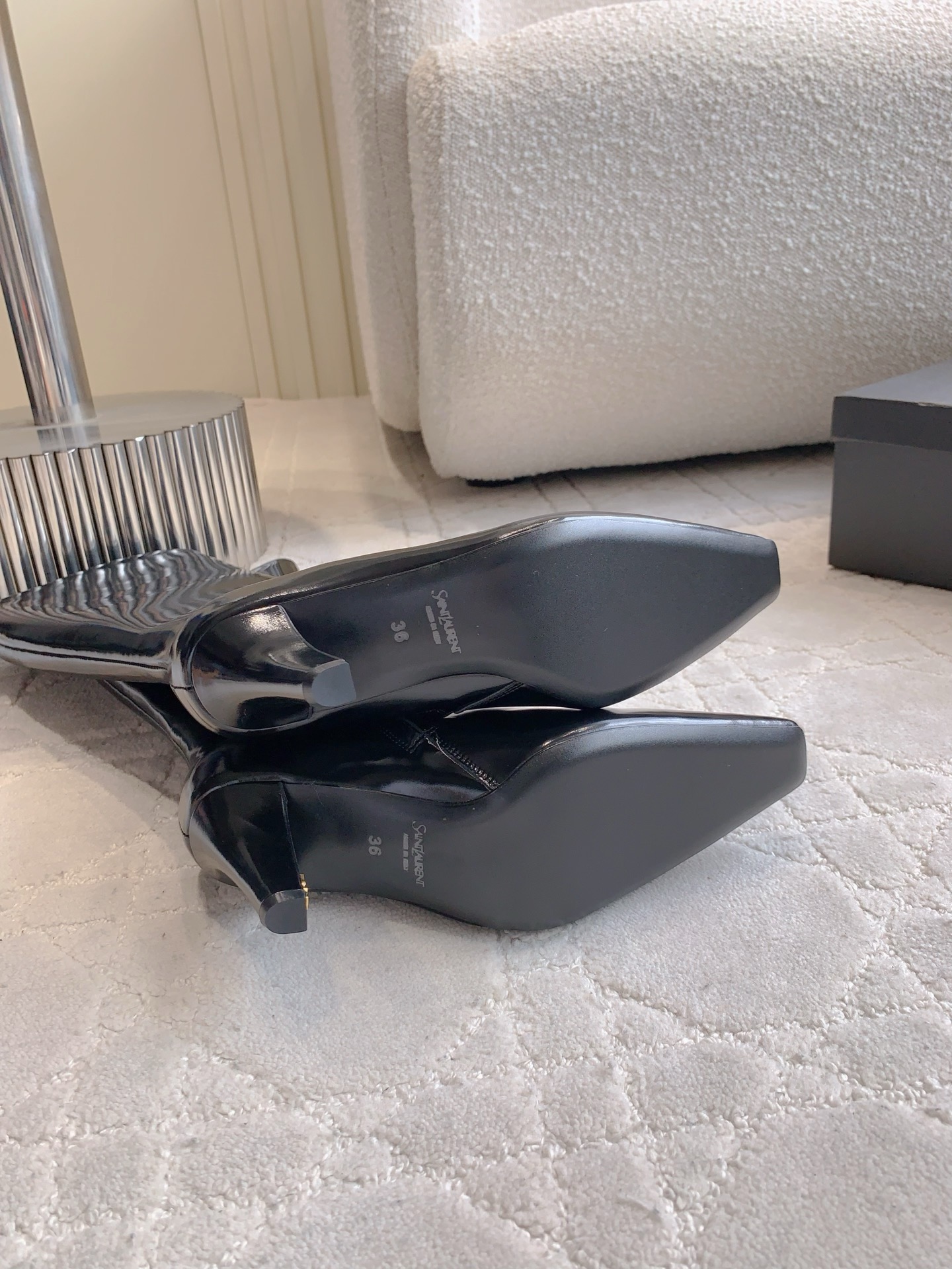 YSL 생로랑 하이힐 롱부츠 레드 12