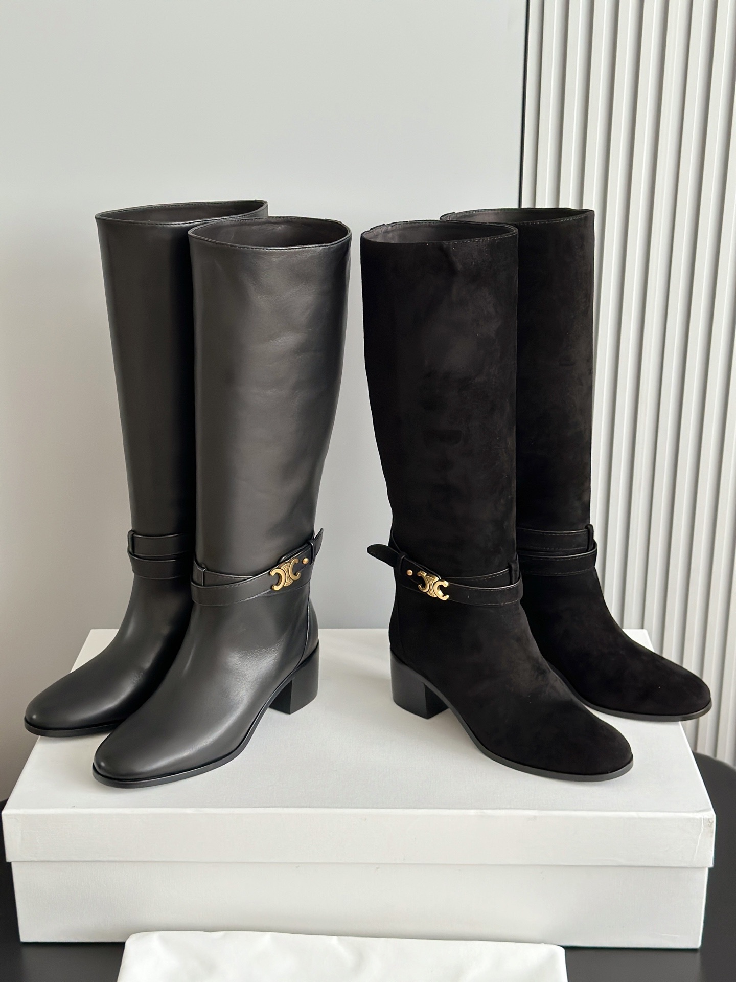 CELINE 셀린느 스웨이드 롱부츠 블랙 1