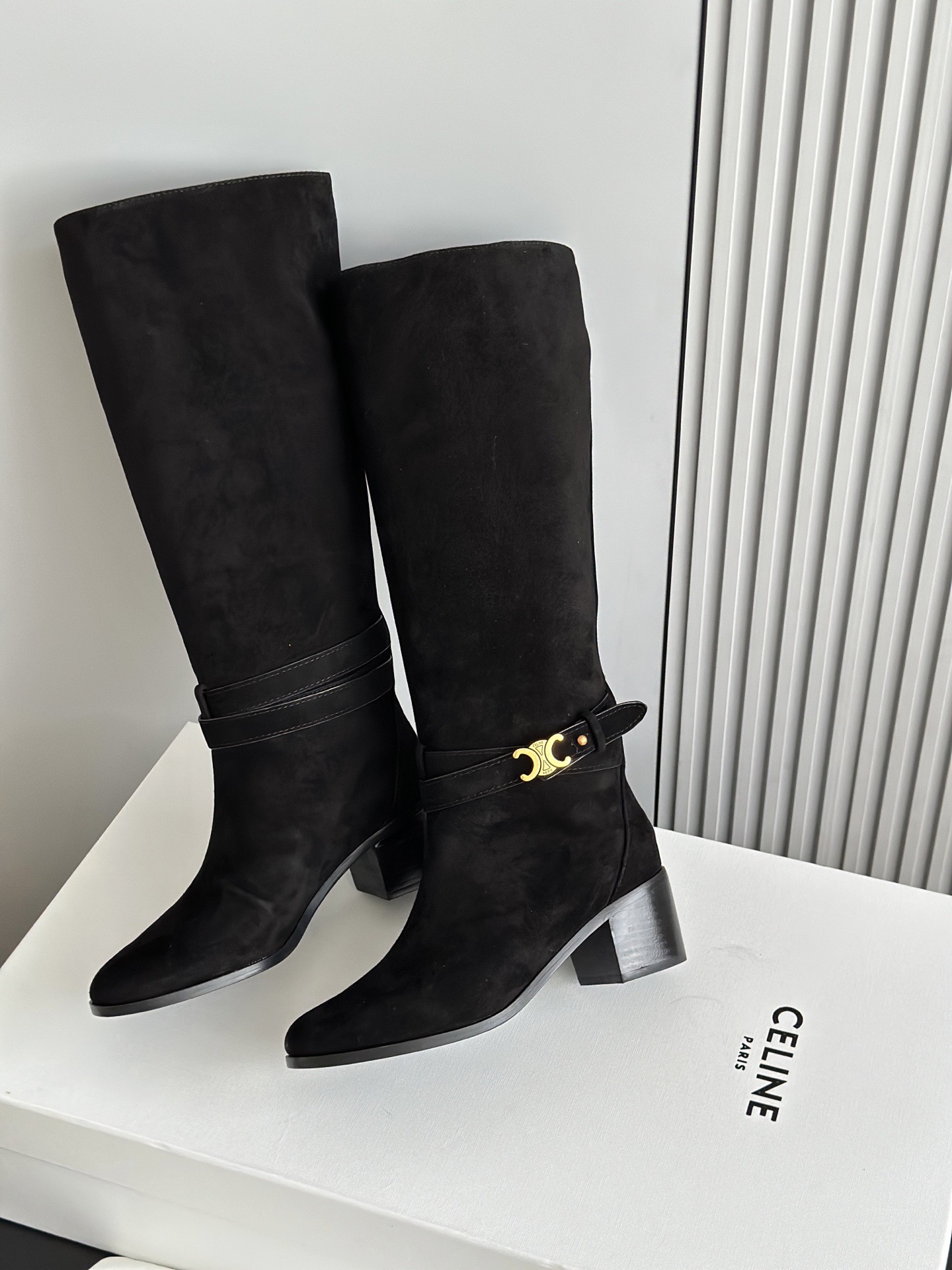 CELINE 셀린느 스웨이드 롱부츠 블랙 7