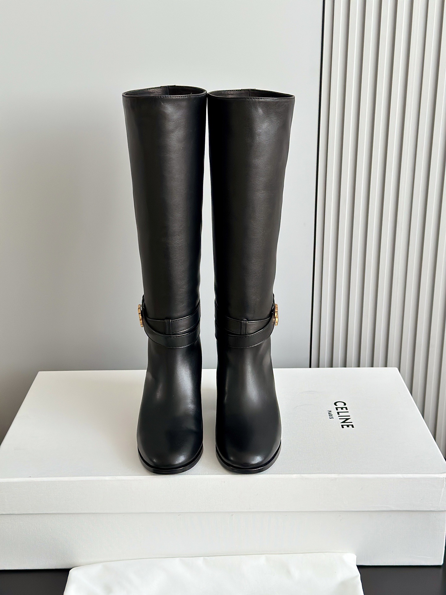 CELINE 셀린느 스웨이드 롱부츠 블랙 1