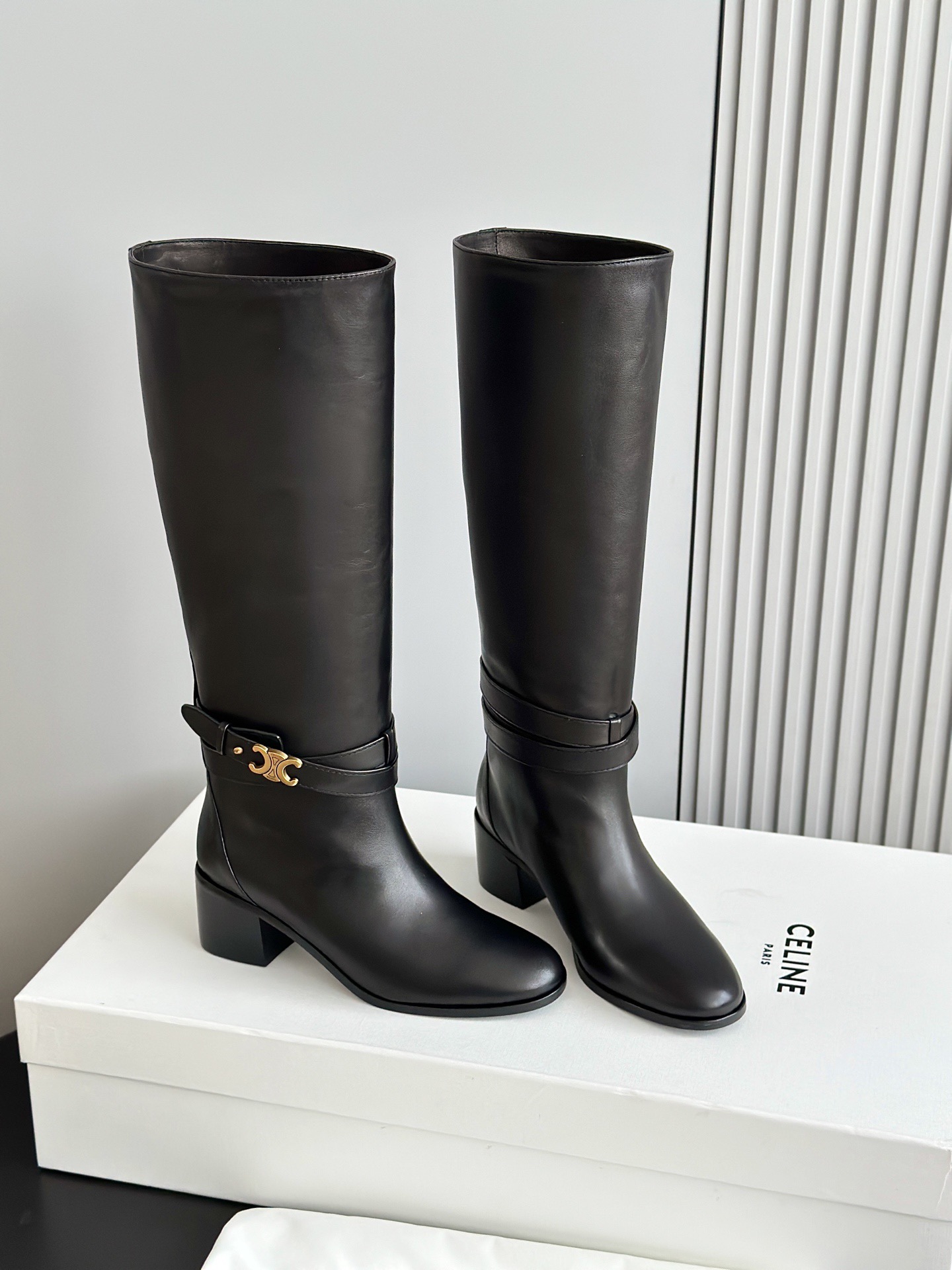 CELINE 셀린느 스웨이드 롱부츠 블랙 4