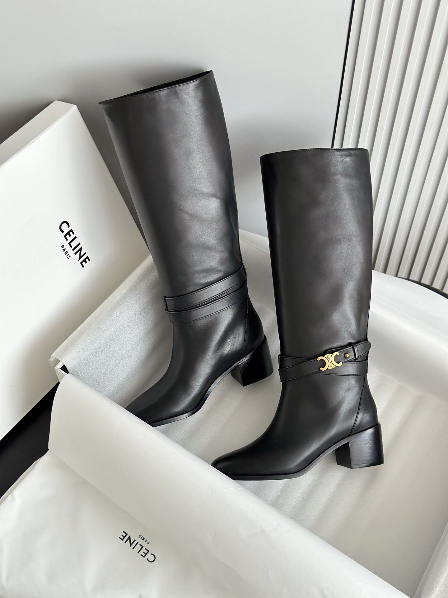 CELINE 셀린느 스웨이드 롱부츠 블랙 5