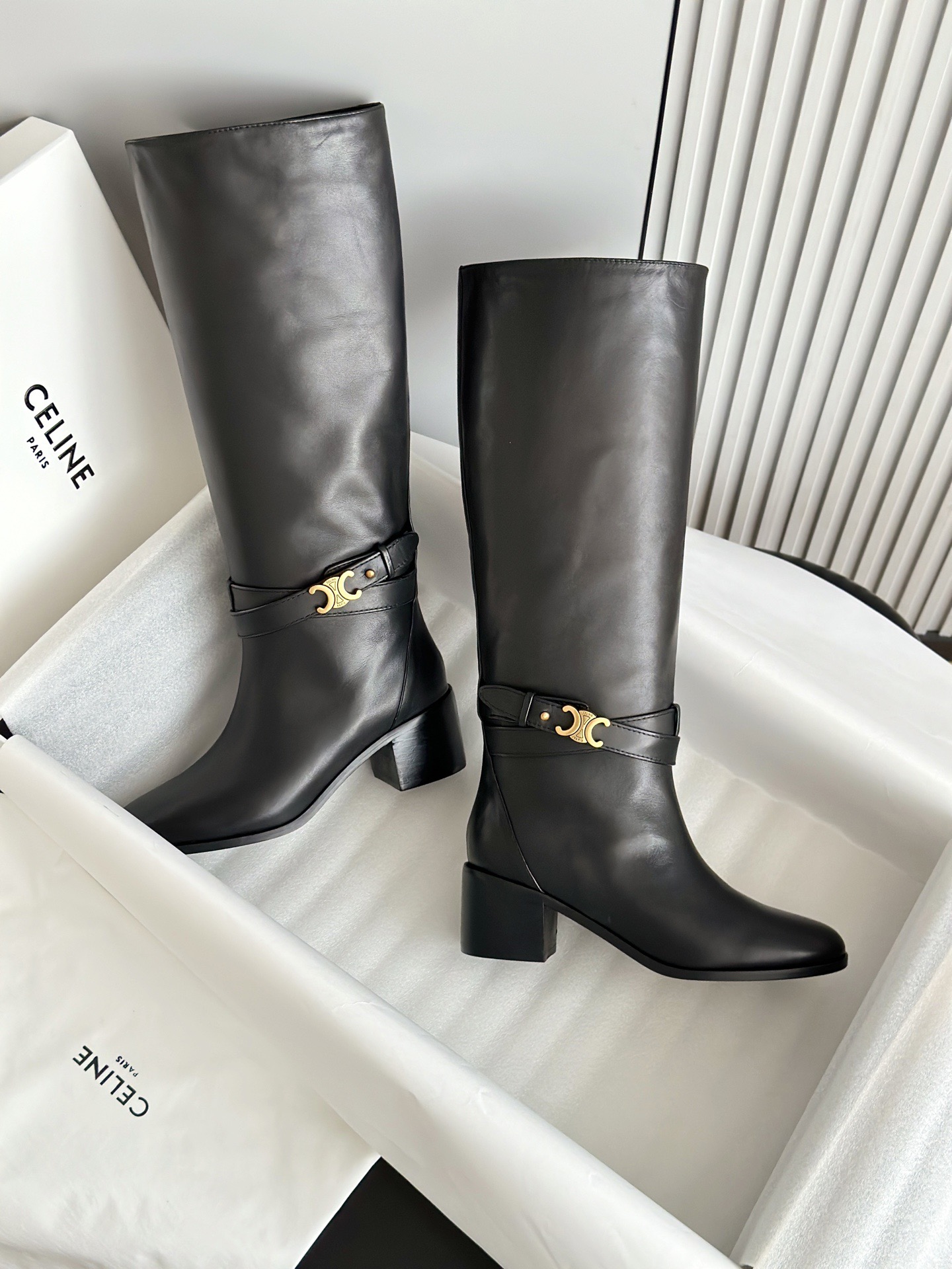 CELINE 셀린느 스웨이드 롱부츠 블랙 6